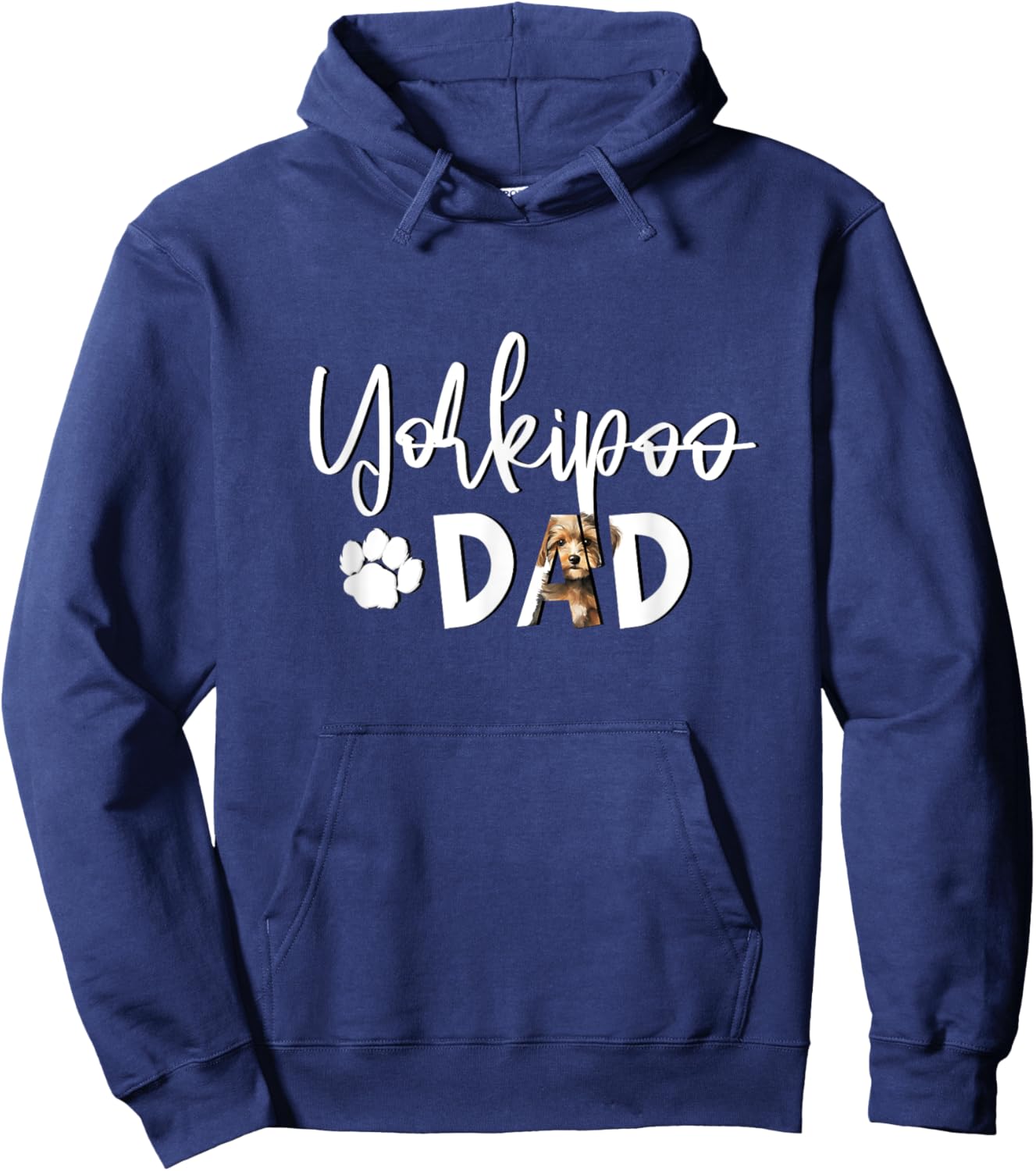 Yorkipoo Dad With Dog Paw Hoodie - Hoodie | Navy