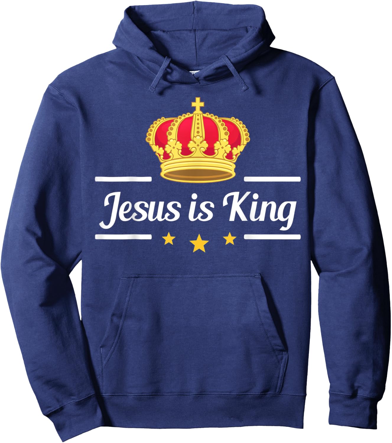 Jesus Is King - Christian Jesus Design Hoodie - Hoodie | Navy