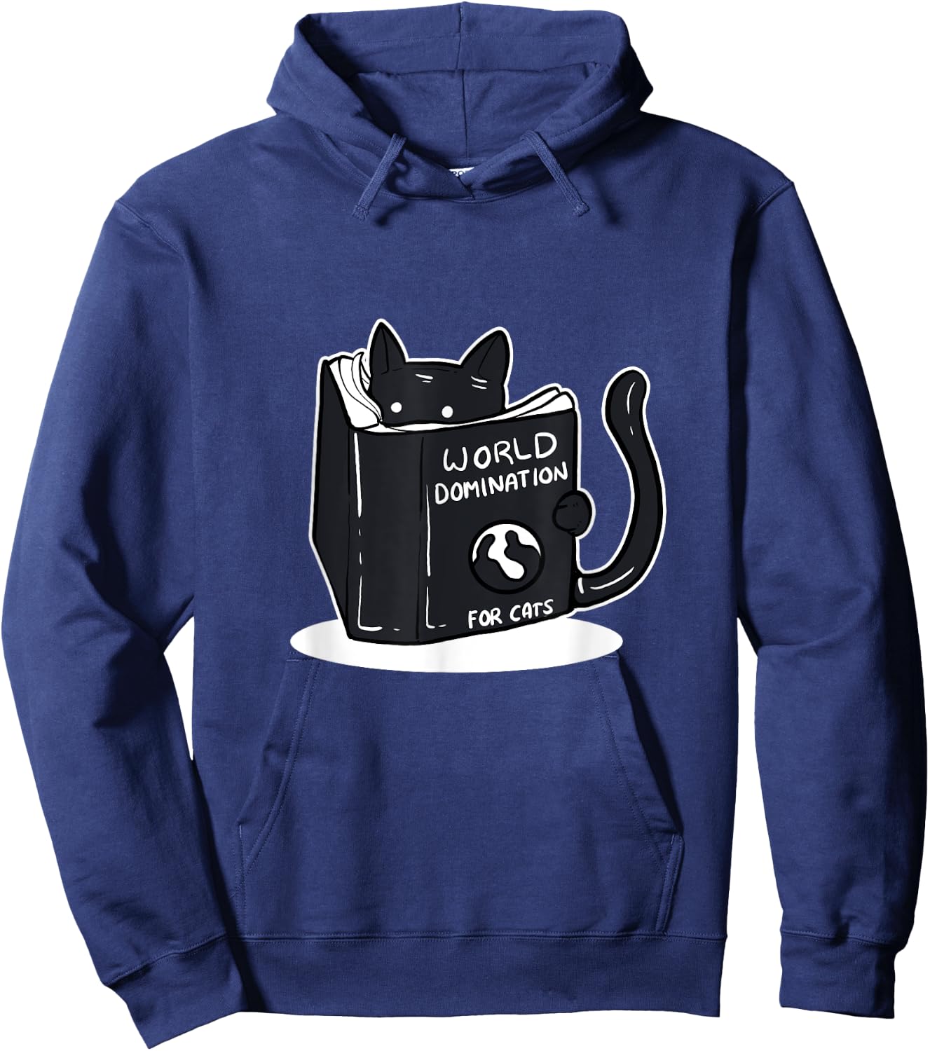 Funny World Domination Cat Person Hoodie - Hoodie | Navy