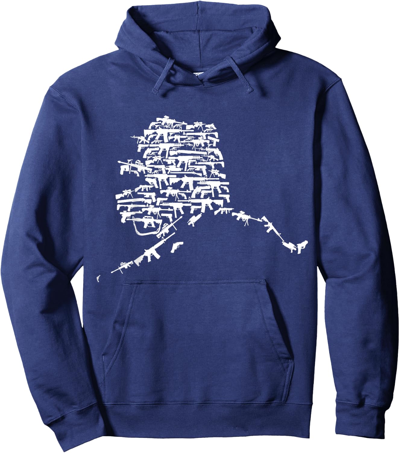 State of Alaska made up of Guns 2nd Amendment Hoodie - Hoodie | Navy