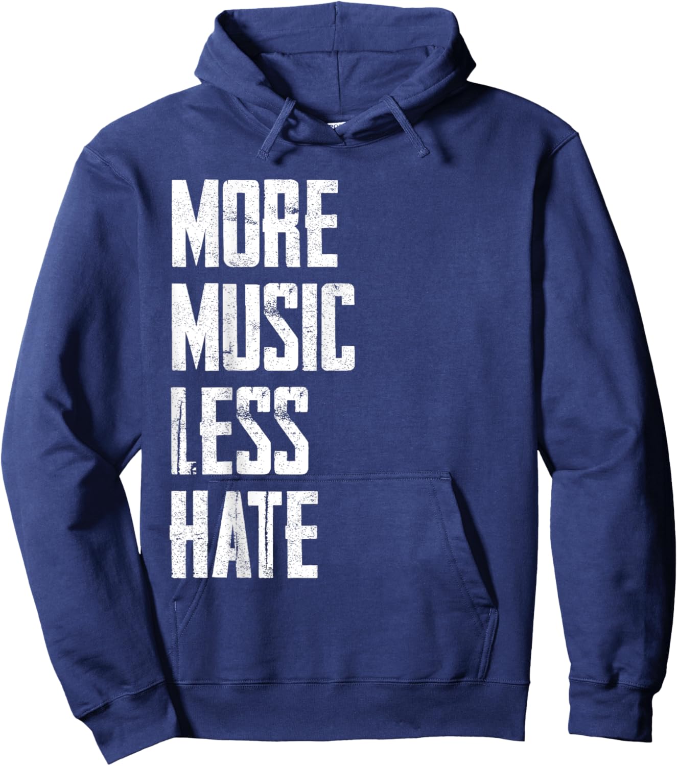 More Music Less Hate Hoodie - Hoodie | Navy