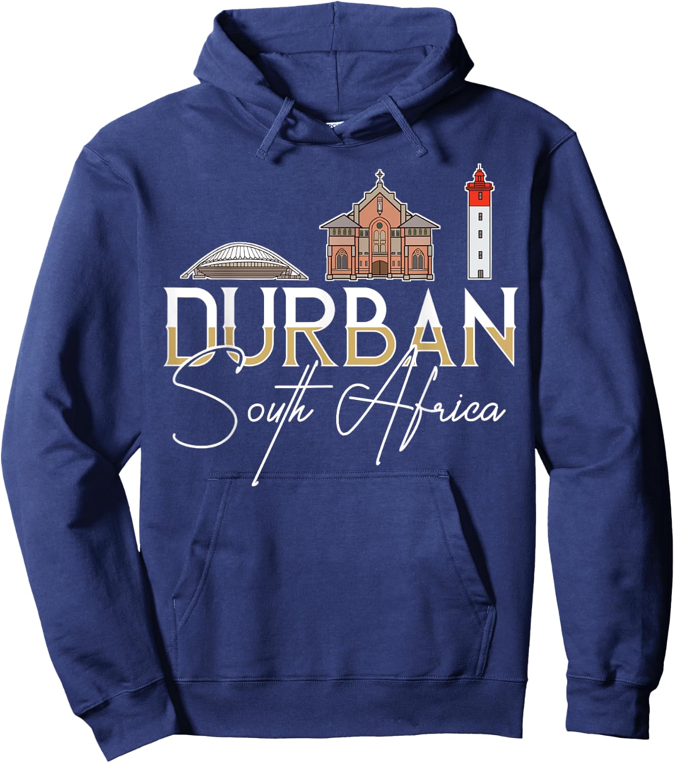 Durban South Africa City Skyline Map Travel Hoodie - Hoodie | Navy