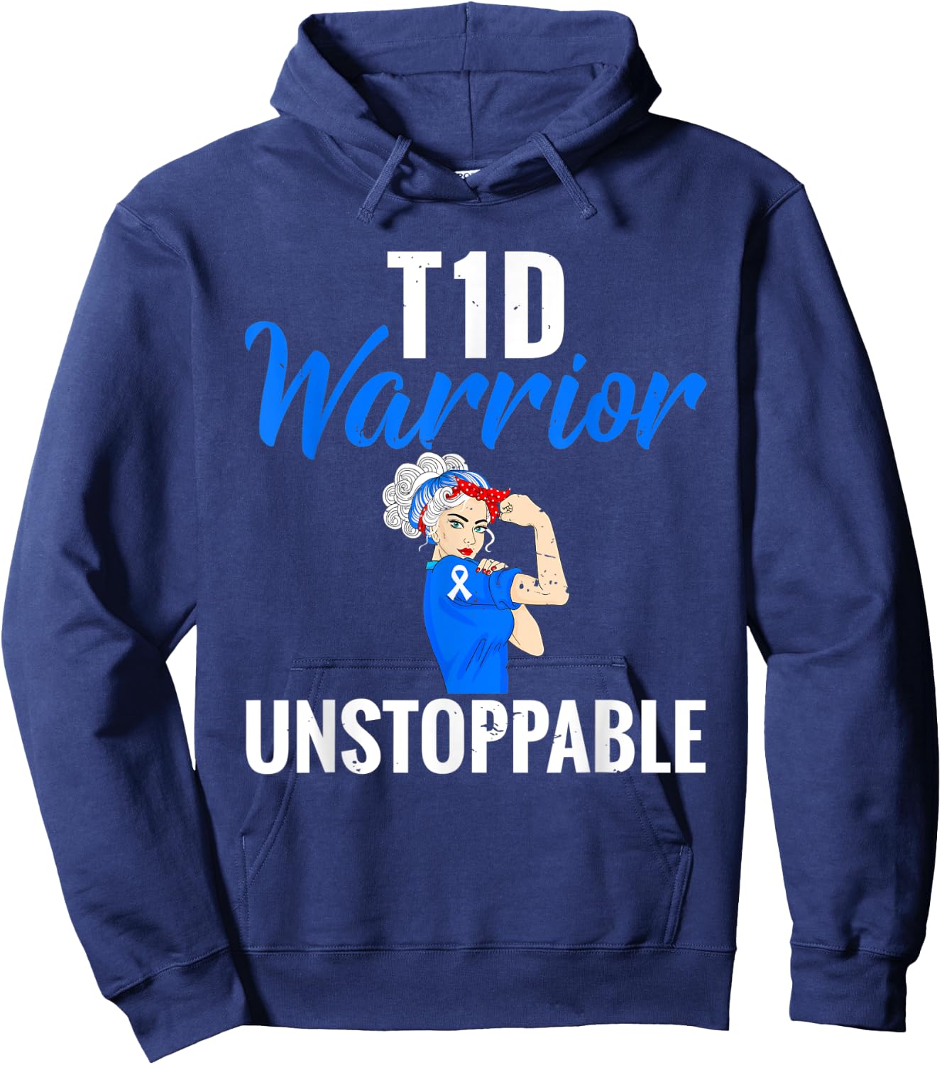 Funny Retro Diabetes Warrior Hoodie - Hoodie | Navy