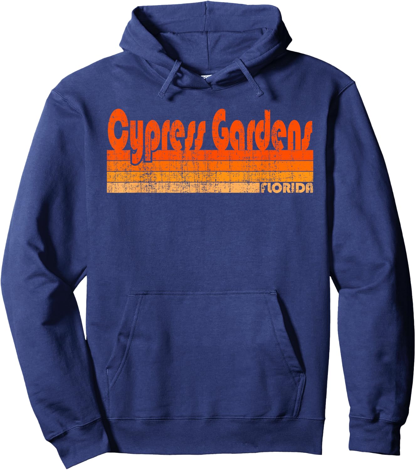 Cypress Gardens, Florida Retro 80s Style Hoodie - Hoodie | Navy