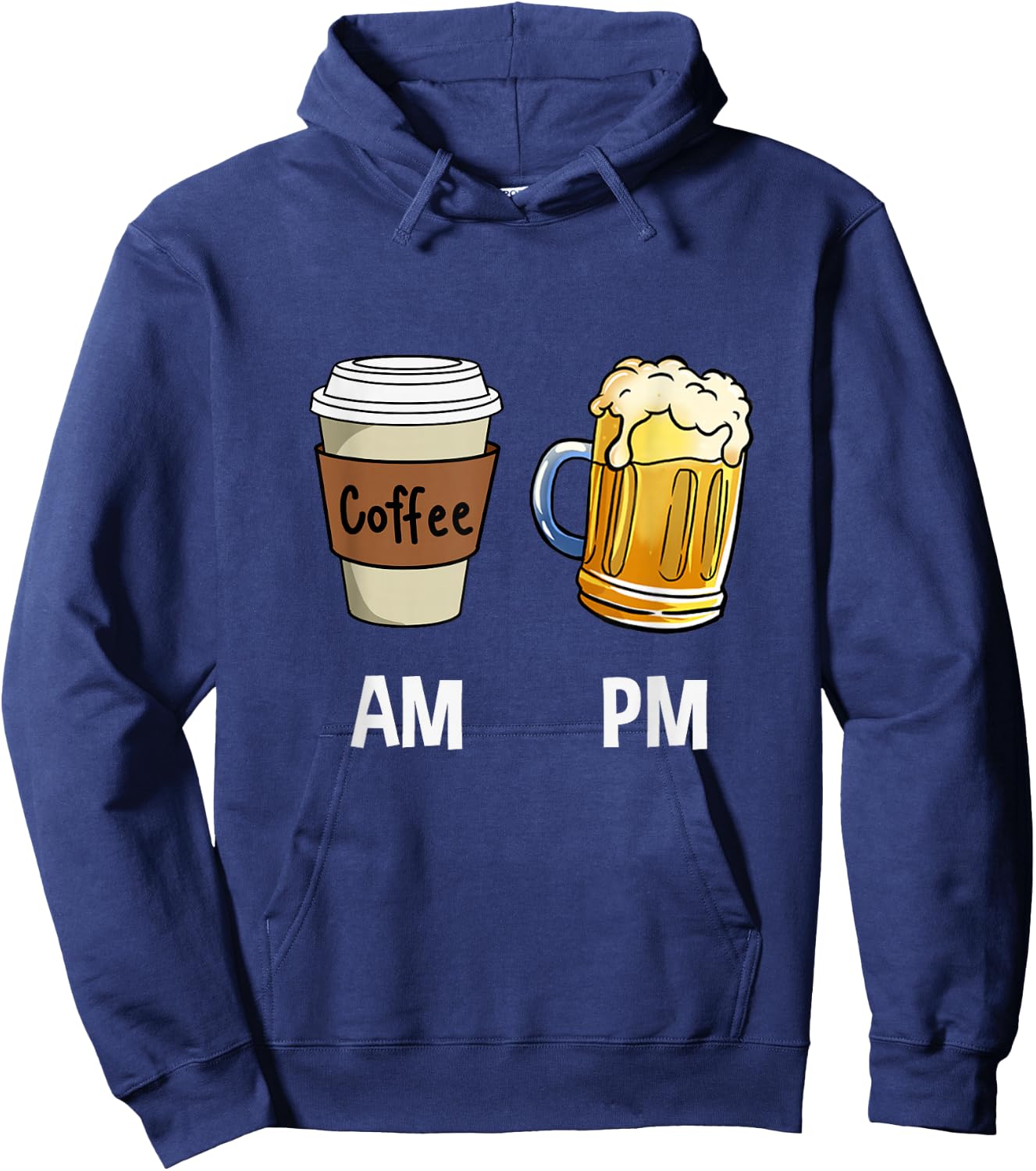 AM Coffee PM Beer Hoodie - Hoodie | Navy
