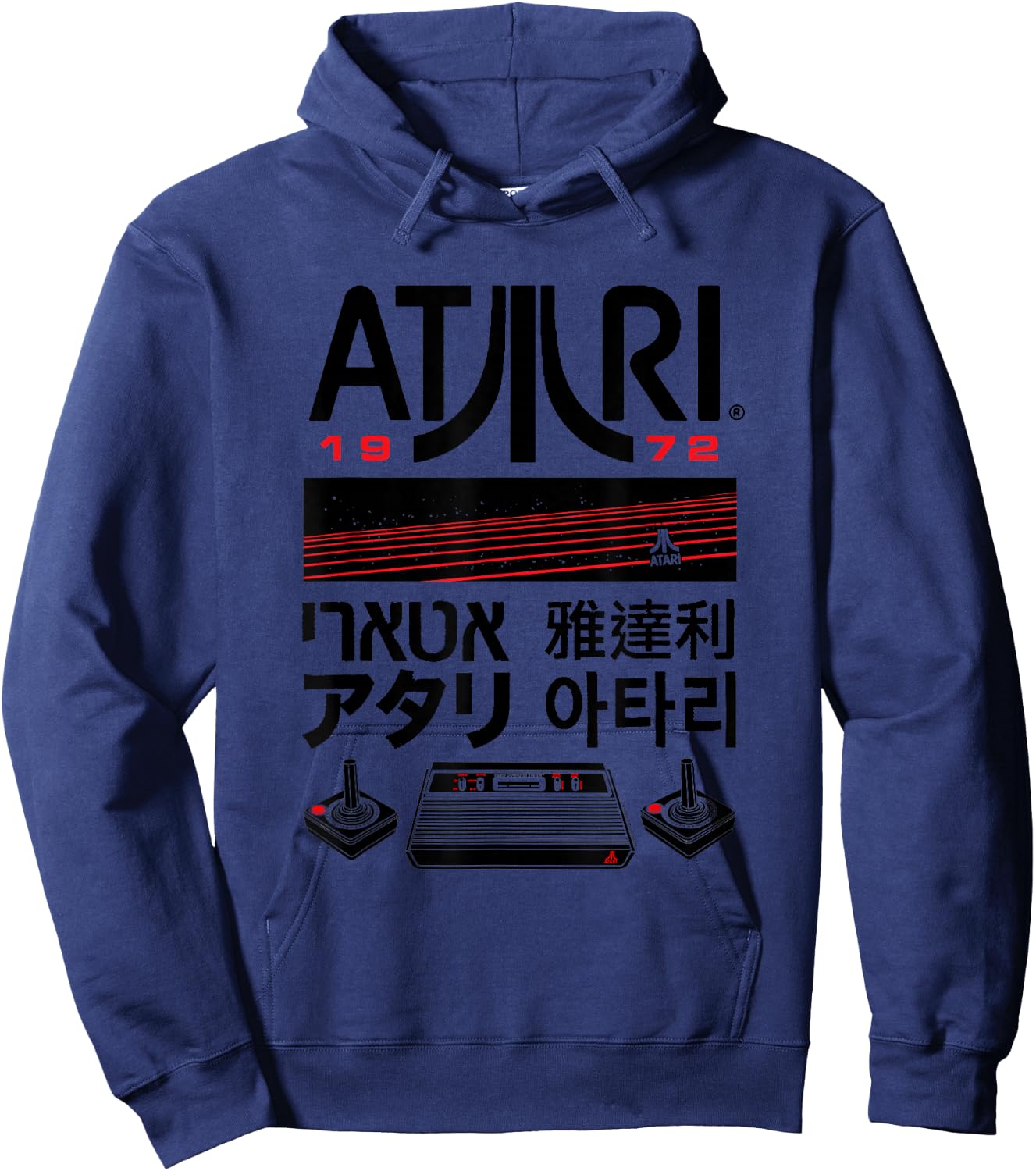 ATARI Retro 1972 Console Logo Kanji Design Hoodie - Hoodie | Navy