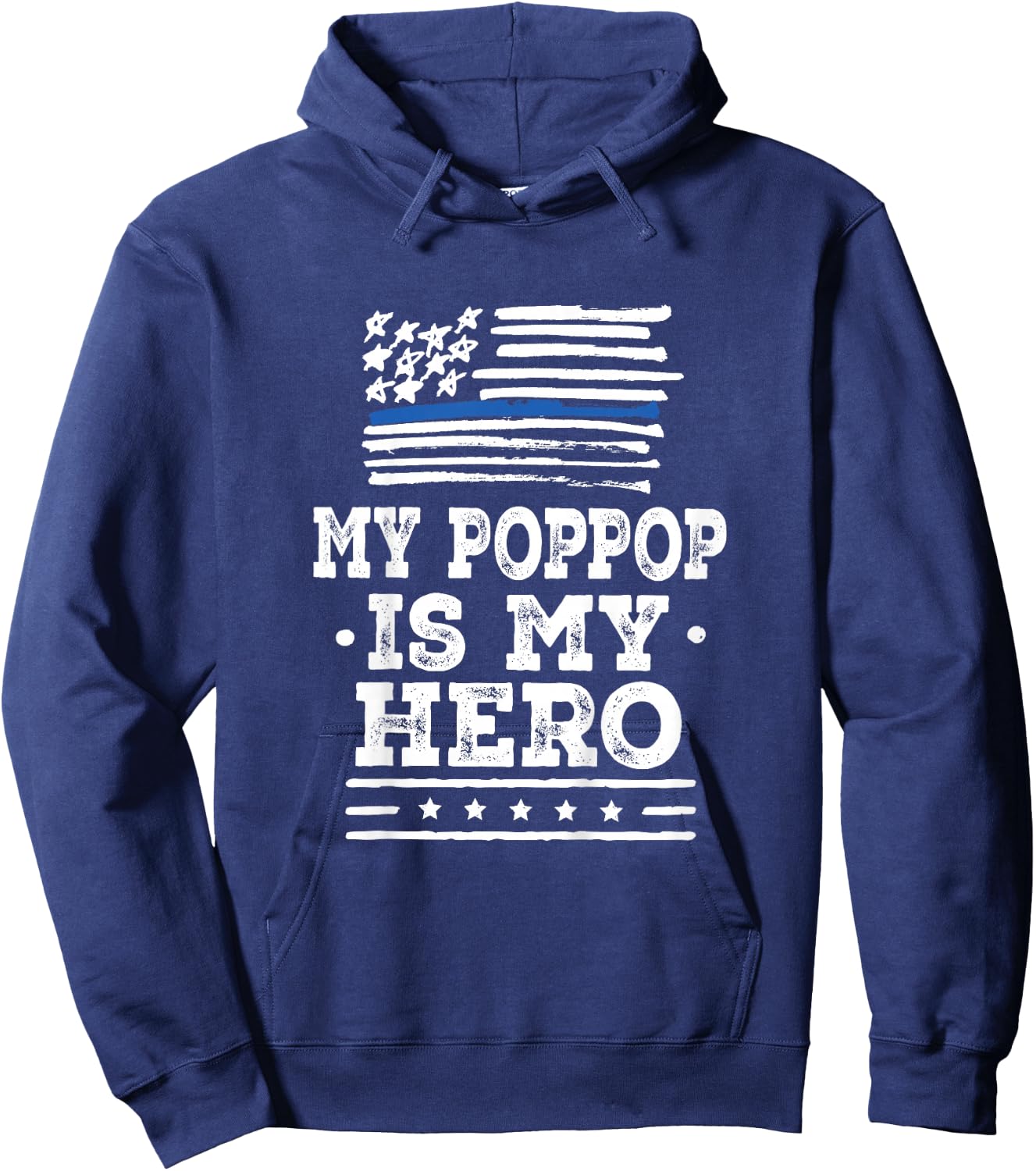 Kids Police Officer PopPop is my Hero Hoodie - Hoodie | Navy