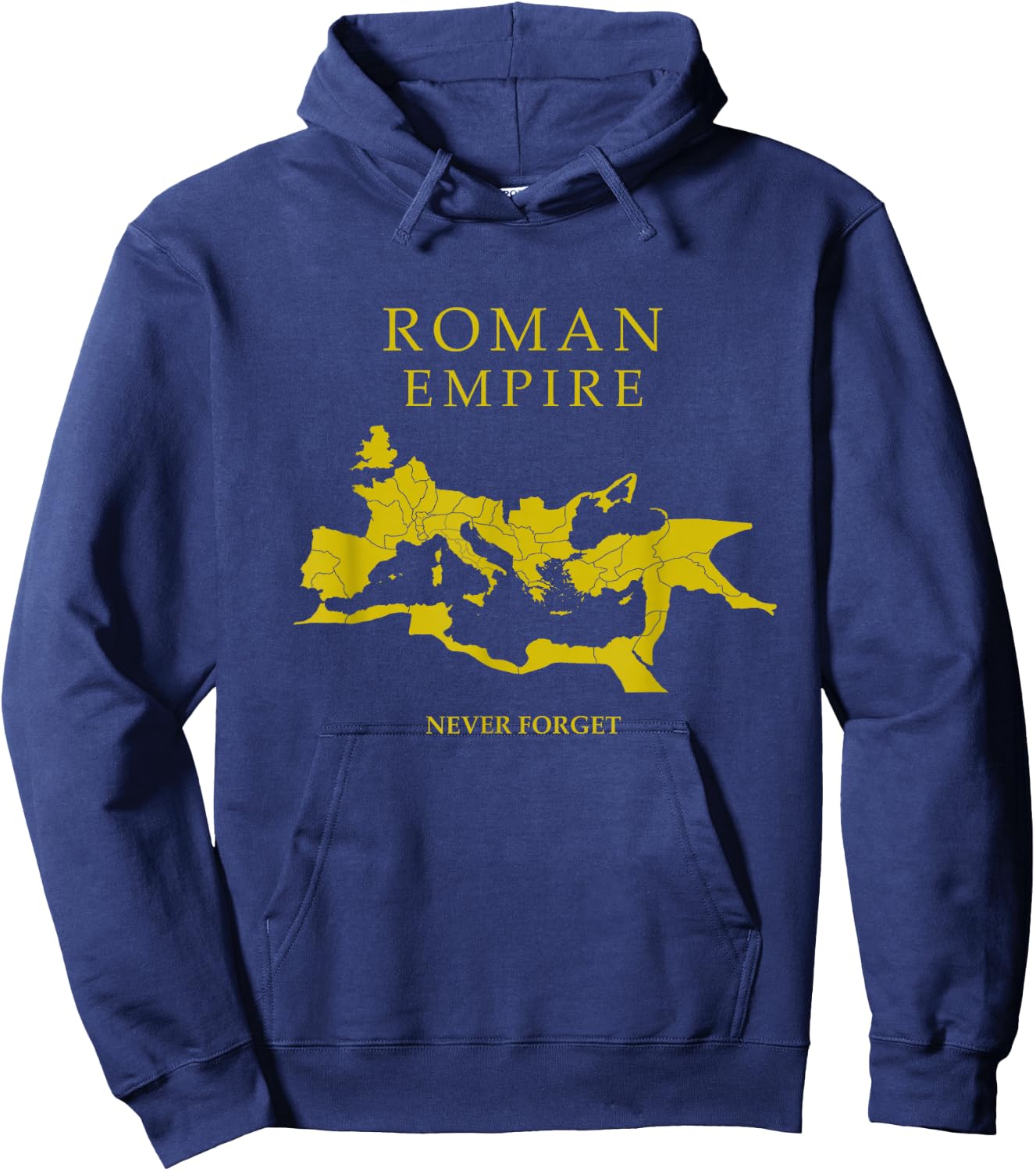 Roman Empire Map - Never Forget - SPQR Rome Hoodie - Hoodie | Navy