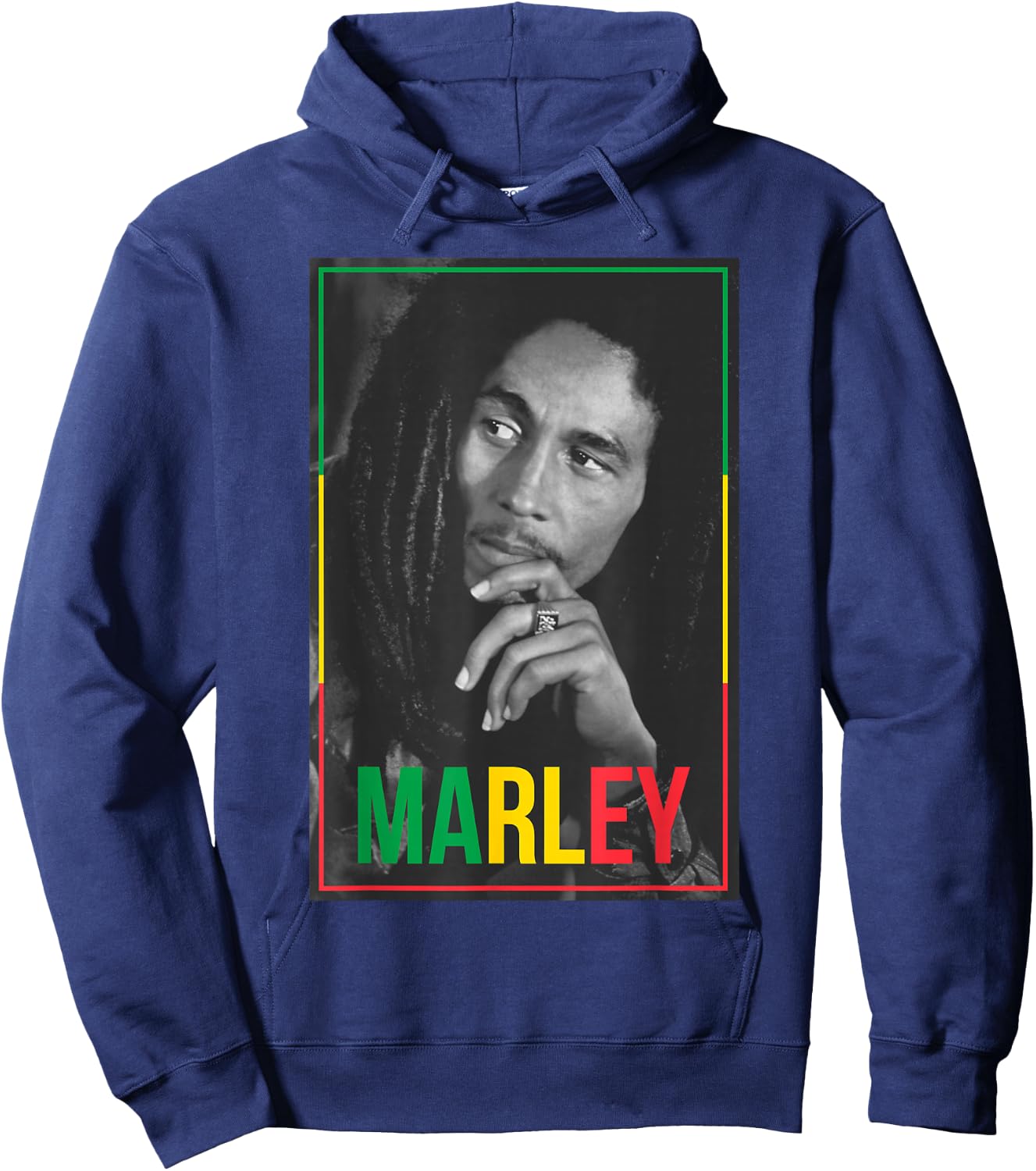 Official Bob Marley Photo White Small Hoodie - Hoodie | Navy