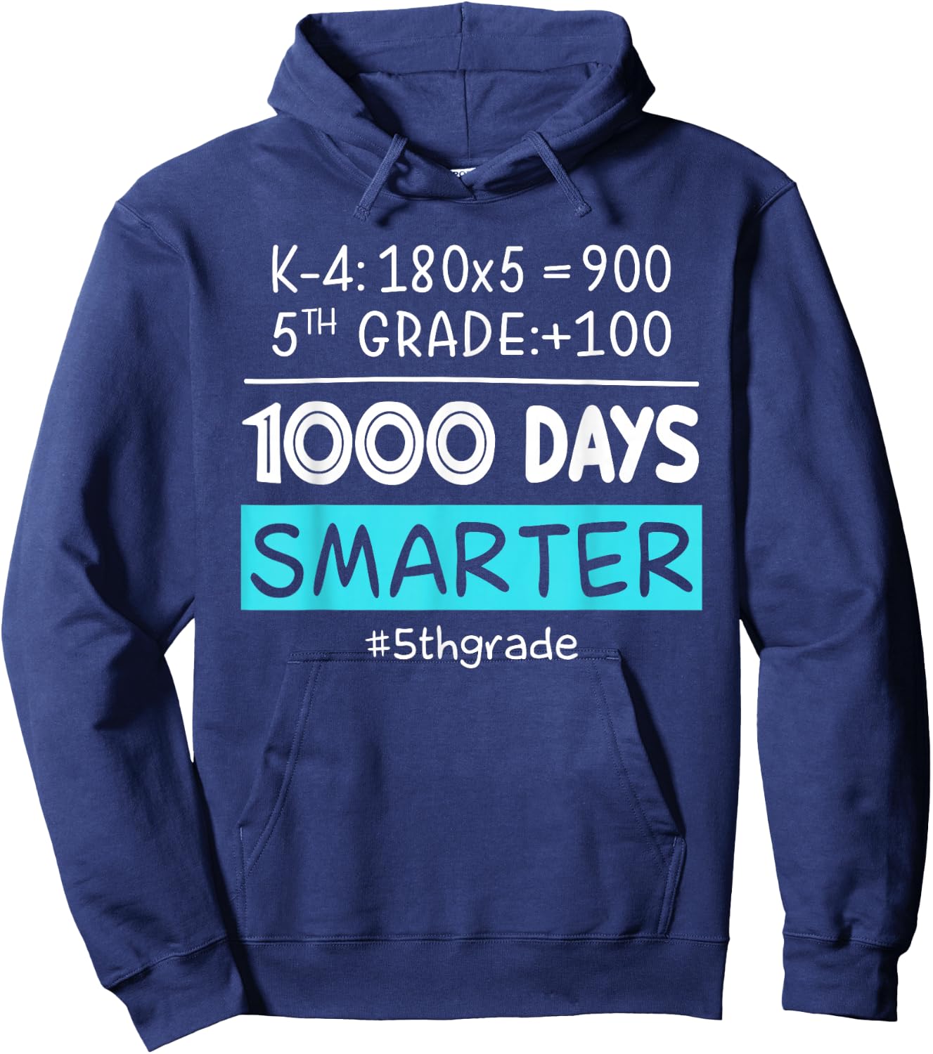 Fifth Grade Teacher 1000 Days Smarter Hoodie - Hoodie | Navy