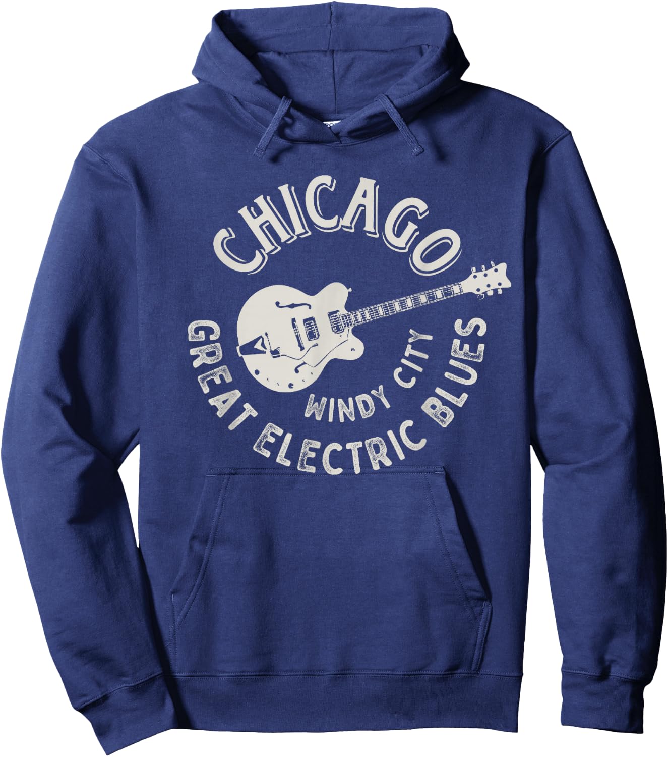 Chicago Electric Blues American Music Vintage Hoodie - Hoodie | Navy