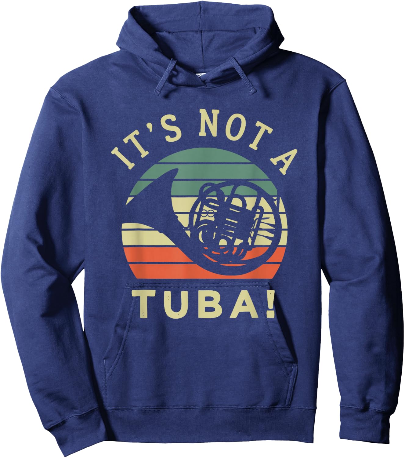 Funny French Horn Retro Design for Musicians Hoodie - Hoodie | Navy