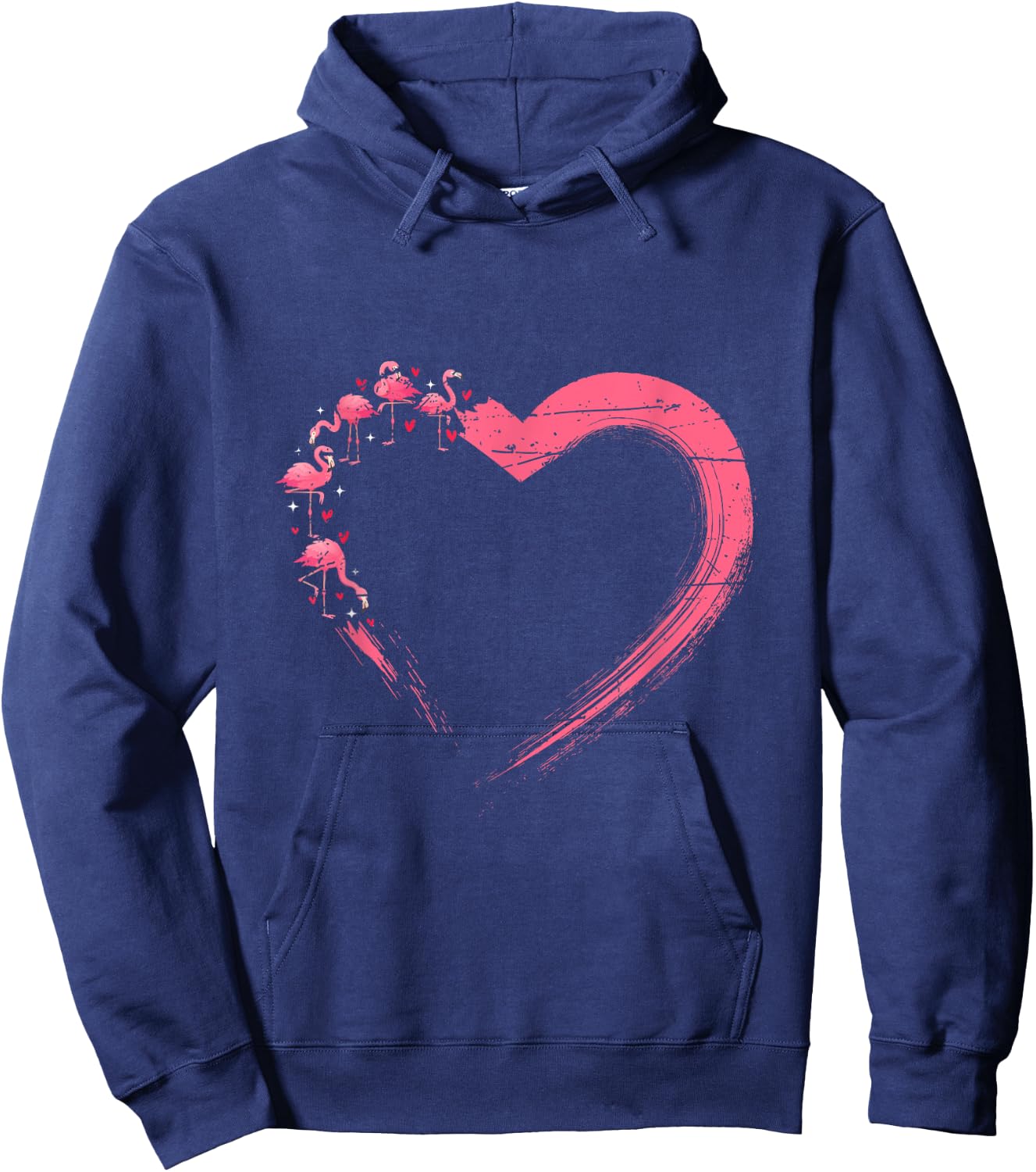 Heart Flamingo Hoodie - Hoodie | Navy
