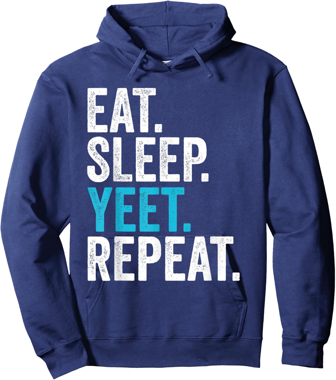 Vintage Retro Eat Sleep Yeet Repeat Hoodie - Hoodie | Navy