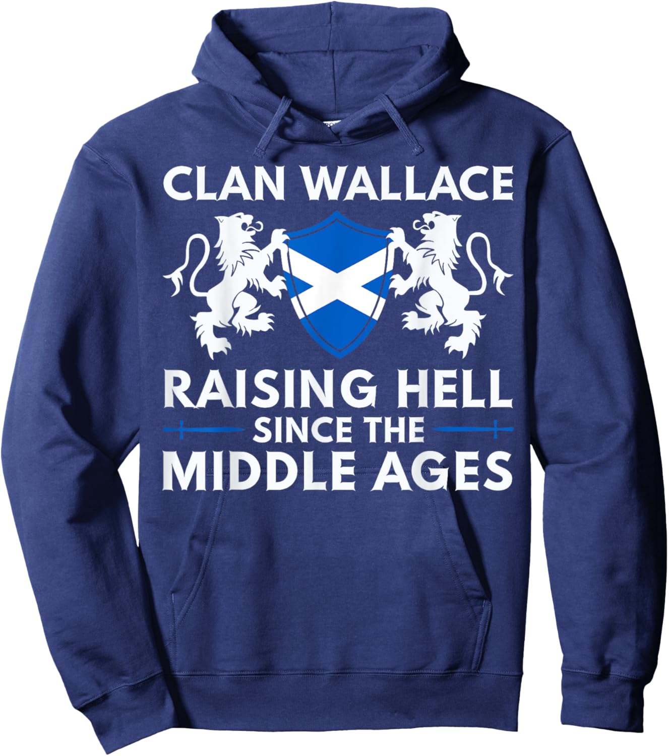 Wallace Scottish Family Scotland Name Clan Lion Hoodie - Hoodie | Navy