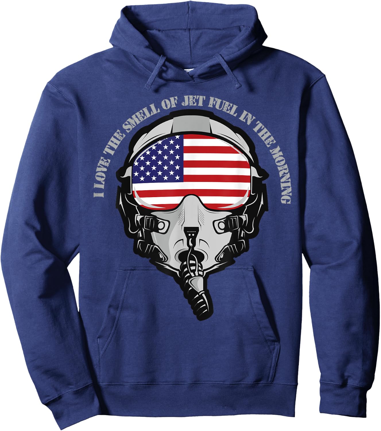 Funny Fighter Jet And Pilot Mask Hoodie - Hoodie | Navy