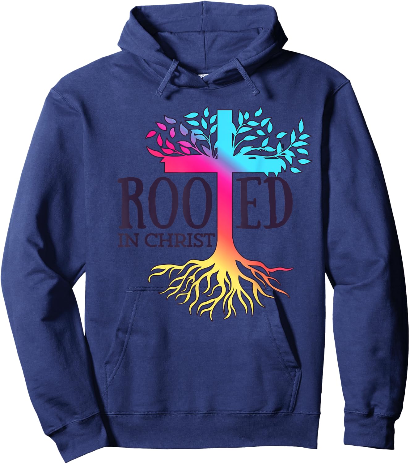 Rooted in Christ Tree Roots Hoodie - Hoodie | Navy