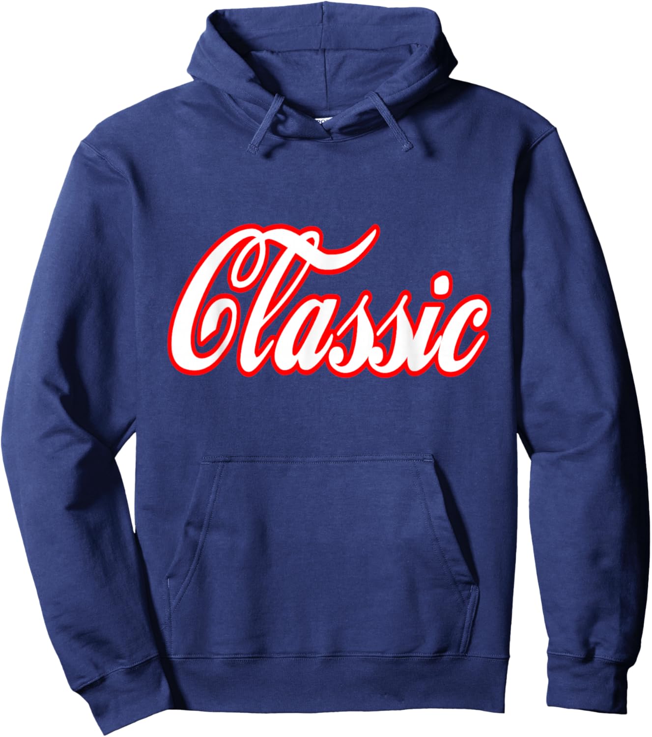 Classic Word Retro Vintage Script Font Hoodie - Hoodie | Navy