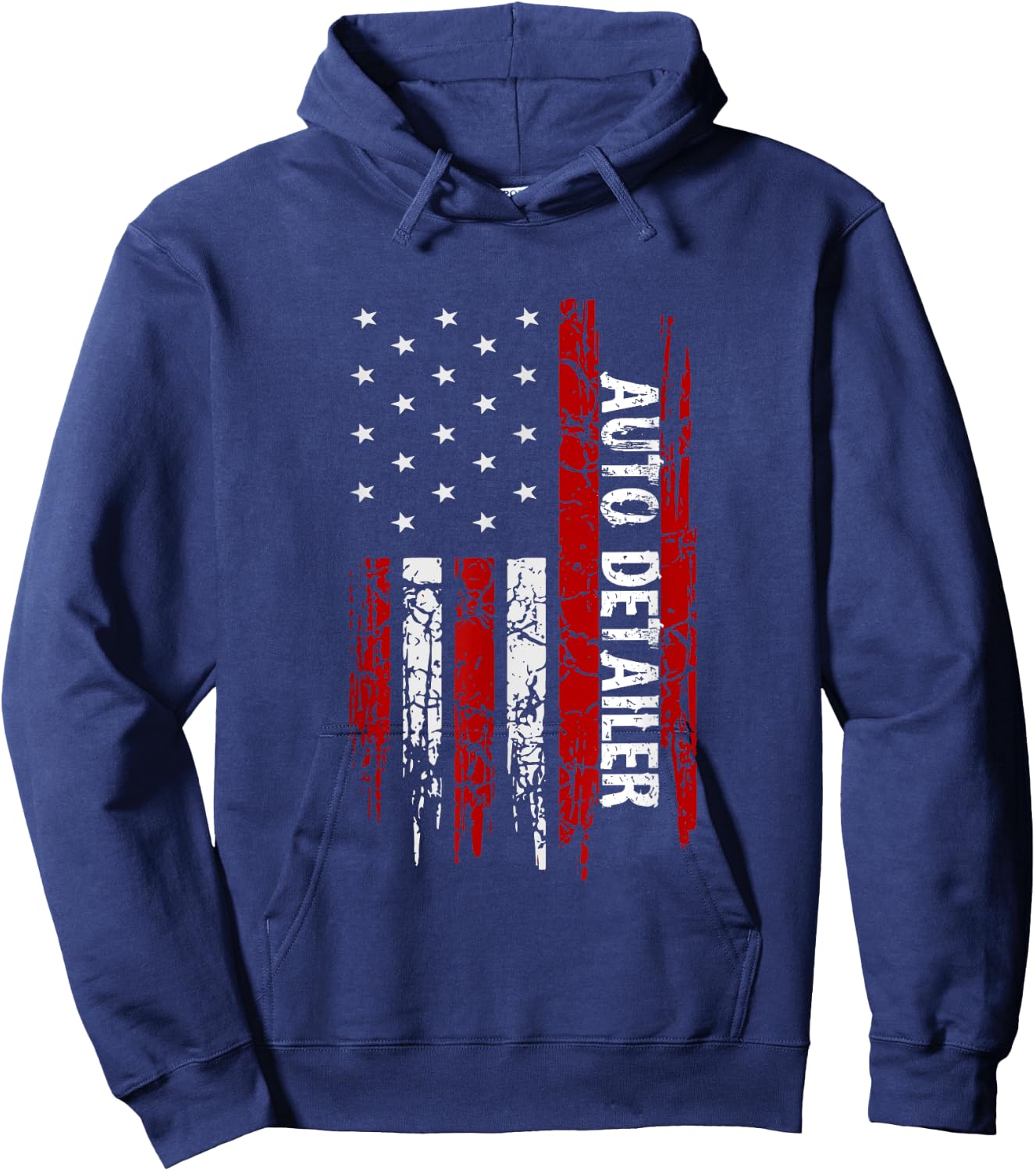 Auto Detailer USA Flag Vehicle Car Detailing Hoodie - Hoodie | Navy