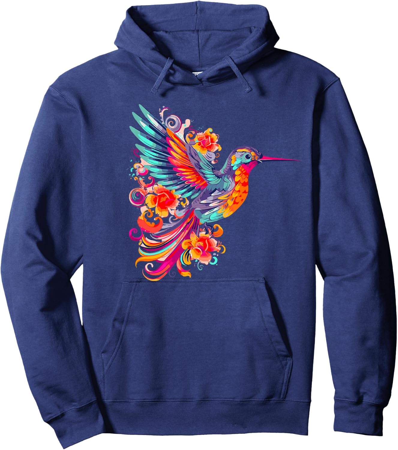 Hummingbird Gift Bird Flower Colorful Wildlife Hoodie - Hoodie | Navy