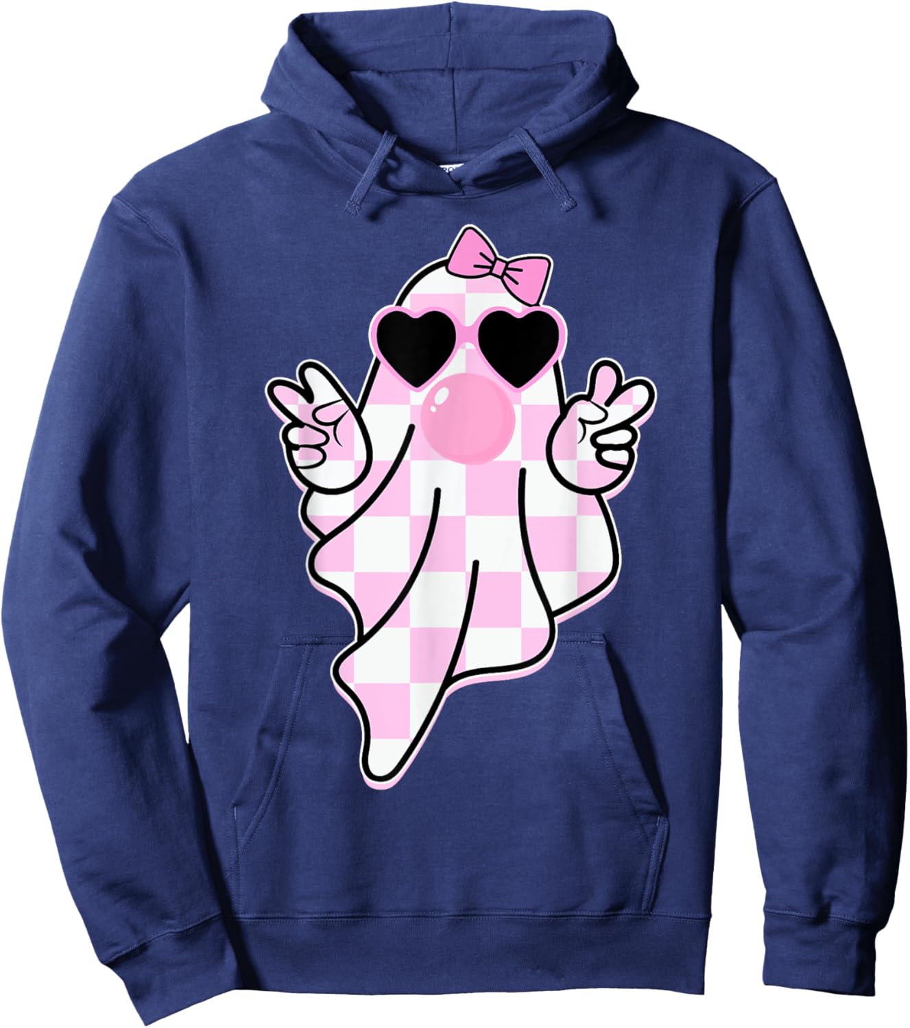 Cute Girly Ghost Blowing Bubble Gift Girl kids Hoodie - Hoodie | Navy