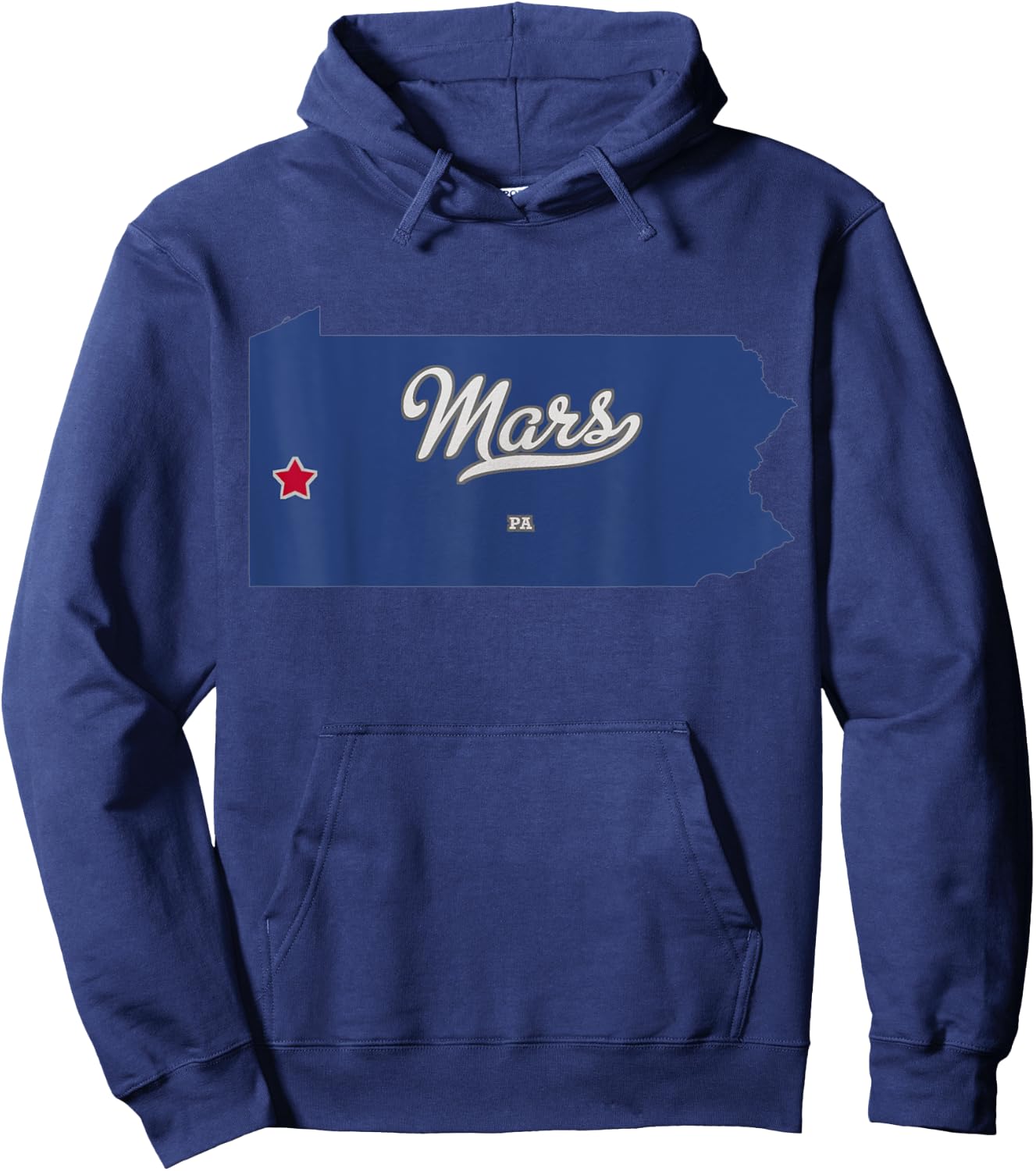 Mars Pennsylvania PA Map Hoodie - Hoodie | Navy