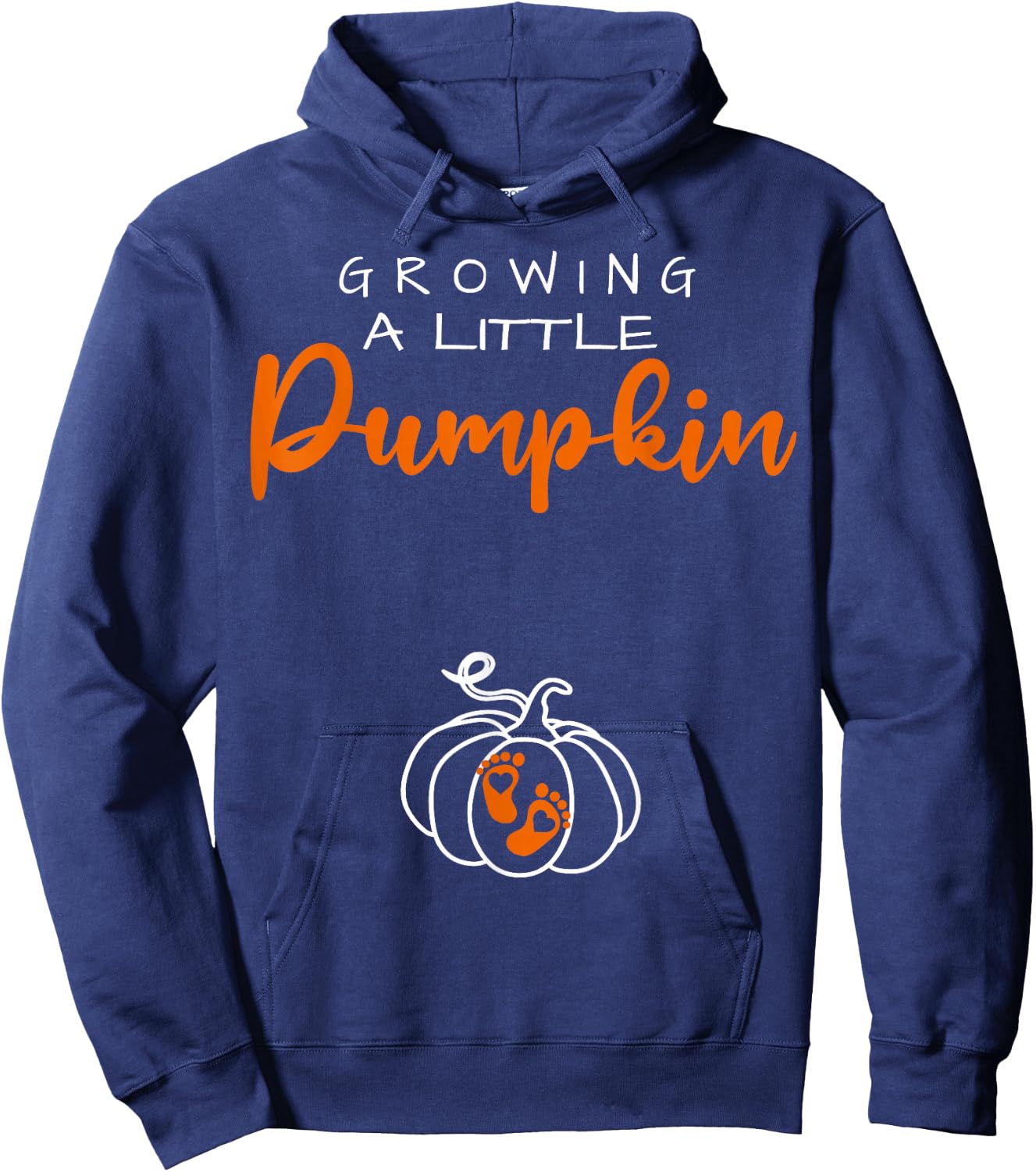 Growing A Little Pumpkin Funny Pregnancy Hoodie - Hoodie | Navy