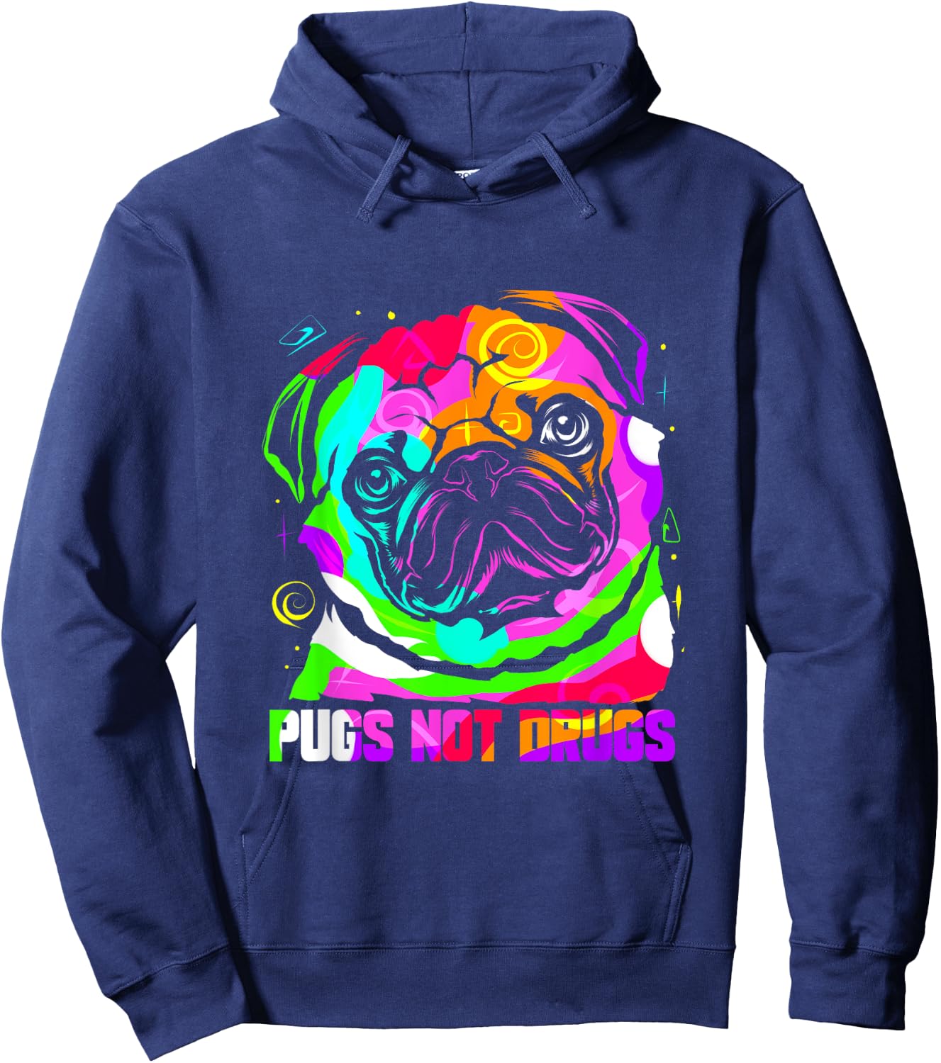 Pugs Not Drugs Anti Drugs Hoodie - Hoodie | Navy