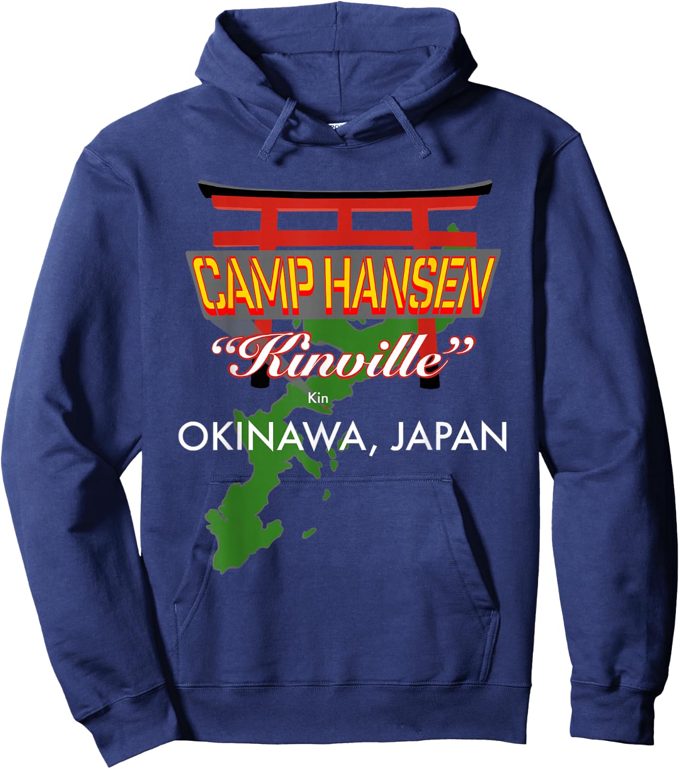 Camp Hansen, Kinville, Okinawa, Japan Hoodie - Hoodie | Navy