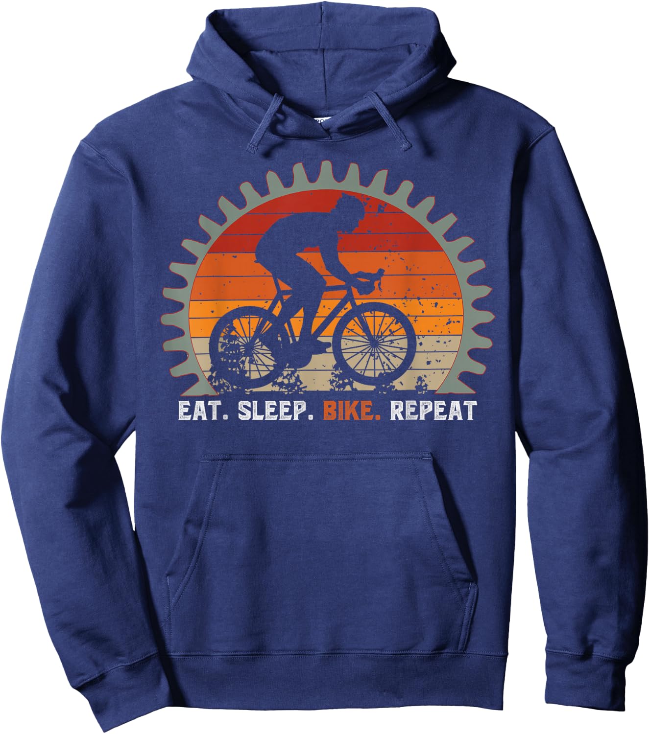 Eat Sleep Bike Repeat Bicycle Gift Cyclist Hoodie - Hoodie | Navy