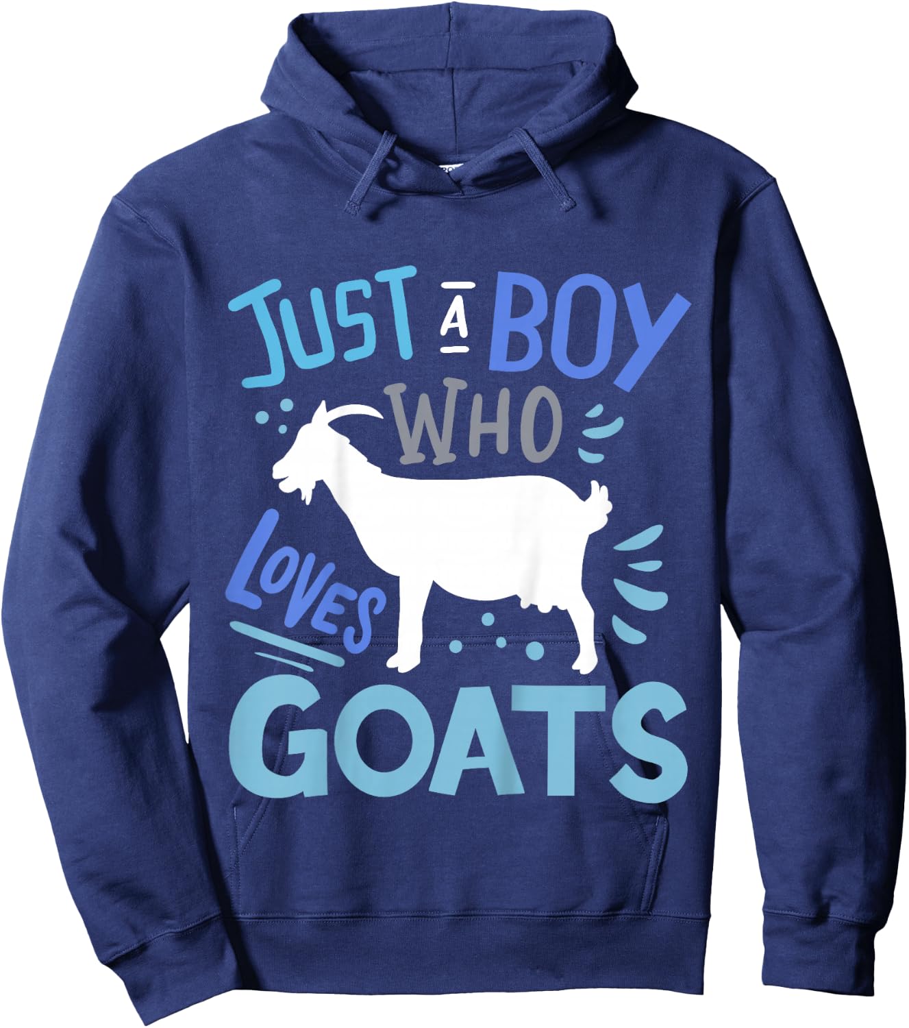 Kids Goat Just A Boy Who Loves Goats Gift Hoodie - Hoodie | Navy