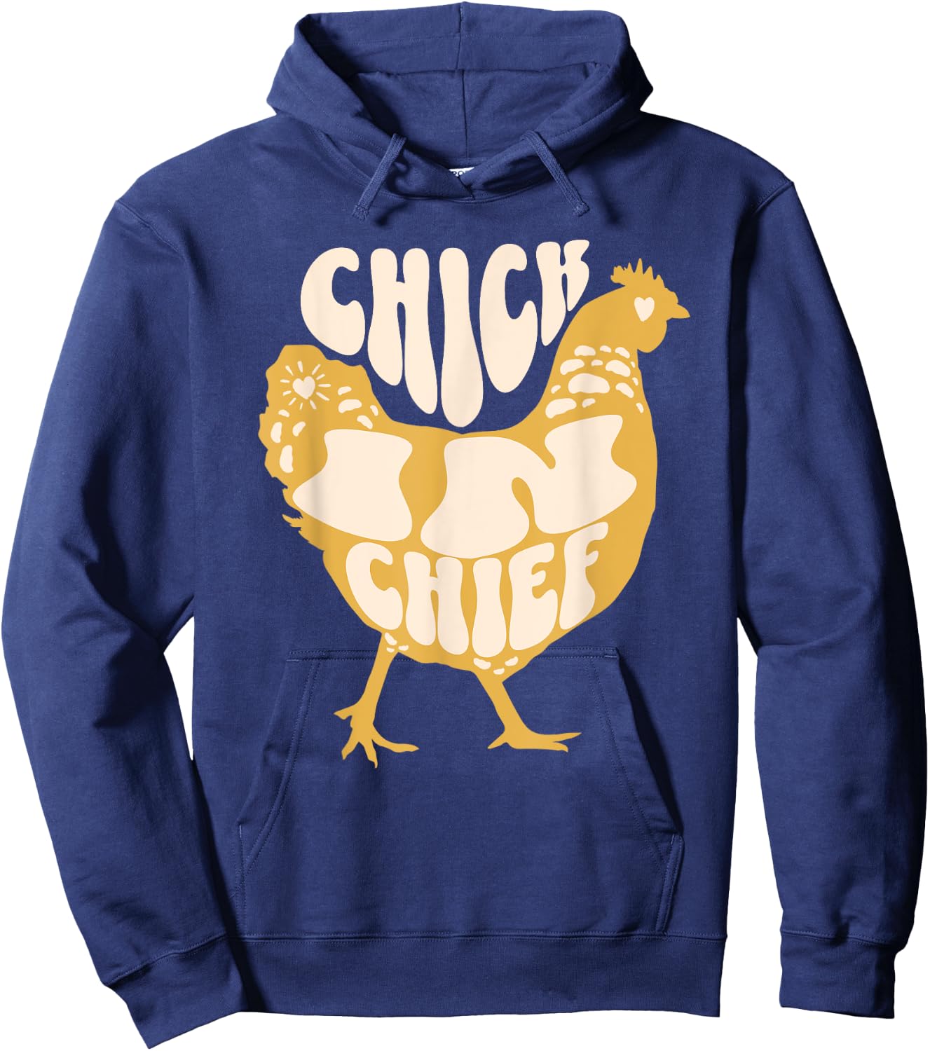 Chick In Chief Funny Chicken Retro Hoodie - Hoodie | Navy