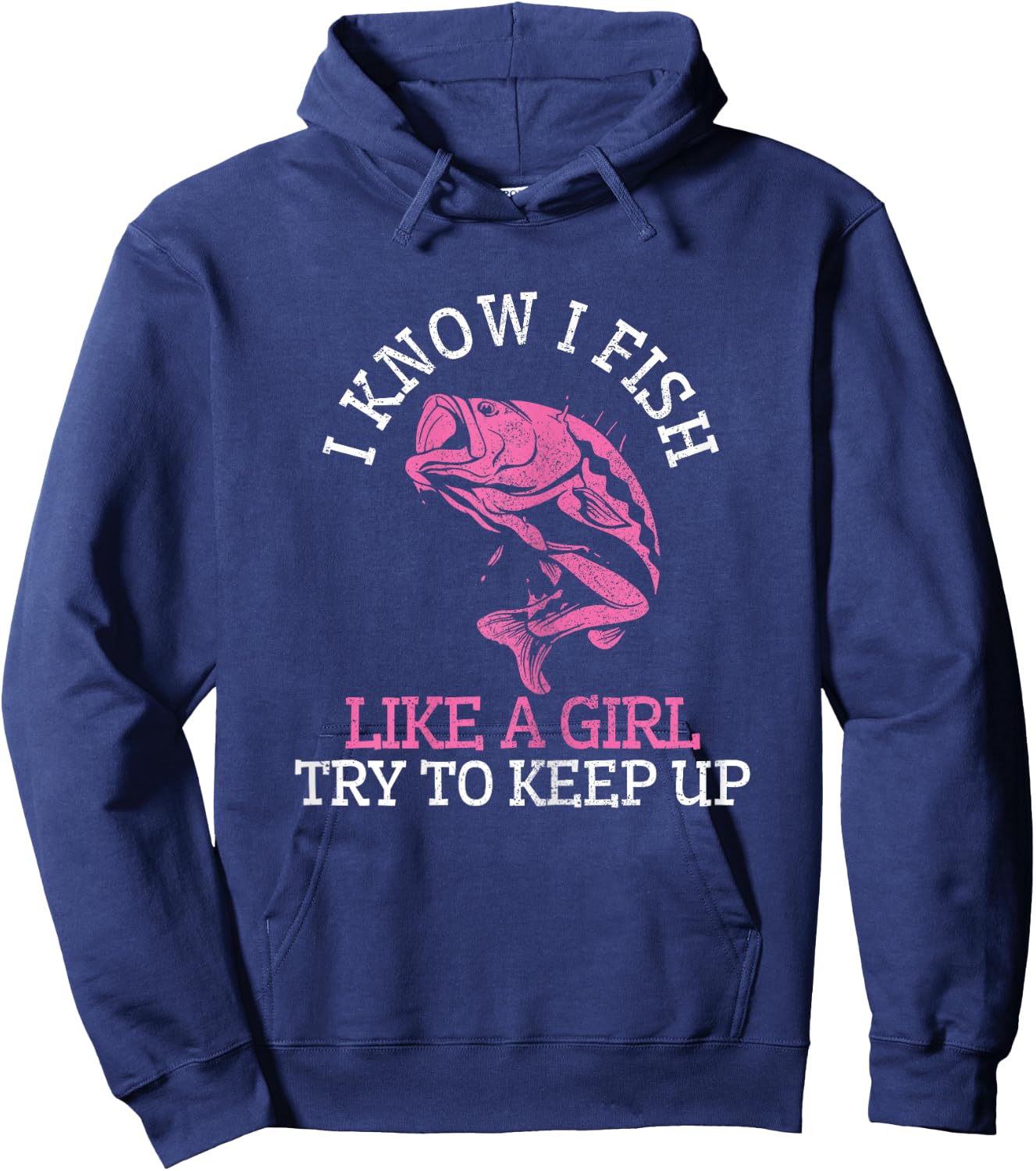 Fisherman Girl Funny Cute Fish Bass Gift Hoodie - Hoodie | Navy