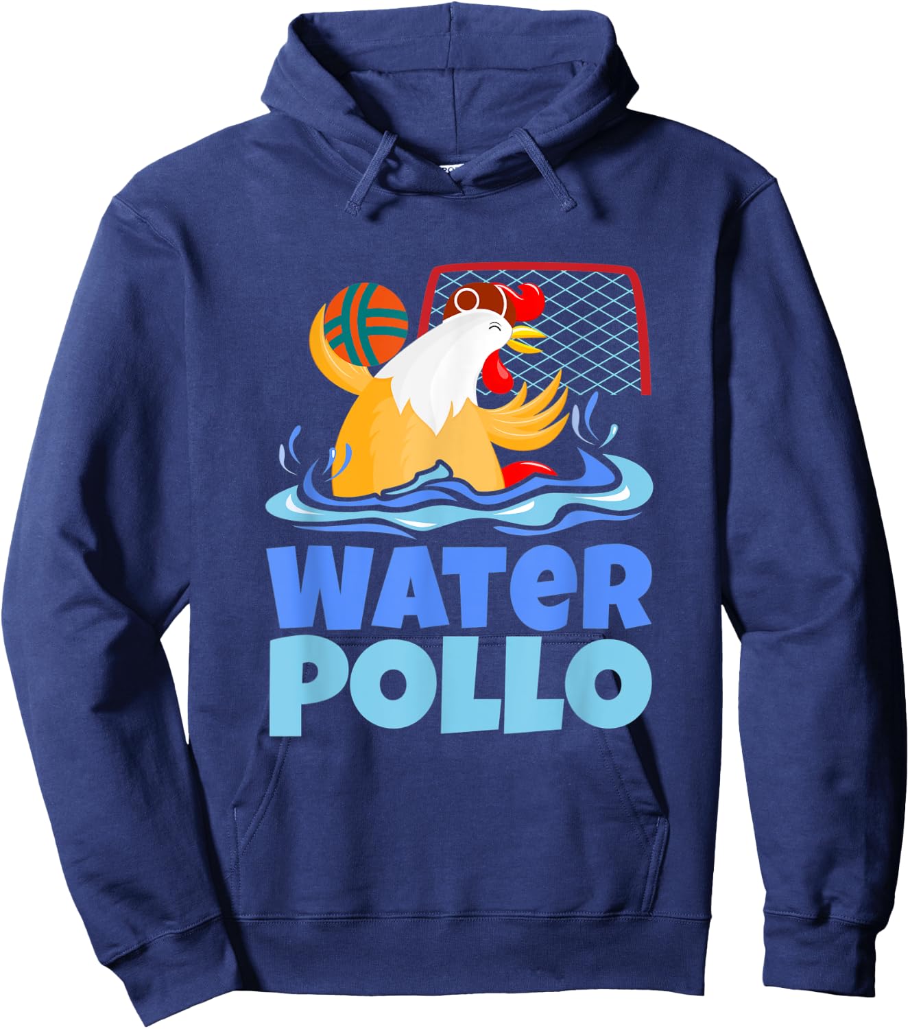 Funny Water Polo Humor, Water Pollo Chicken Pun Hoodie - Hoodie | Navy