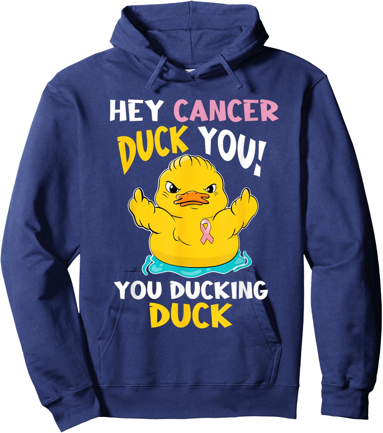 Daring Duckie - Breast Cancer Warrior Hoodie - Hoodie | Navy