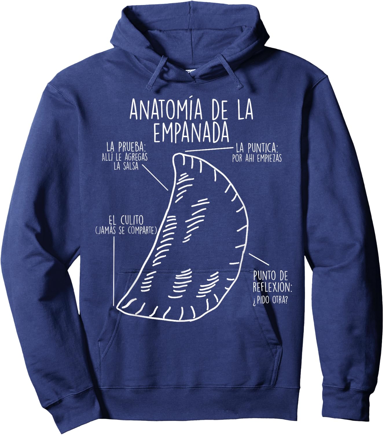 Anatomia de la Empanada for Food Lovers Hoodie - Hoodie | Navy