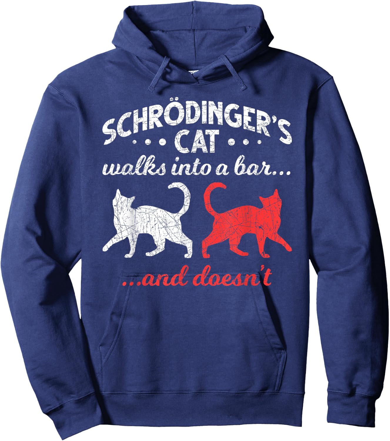 Schrodingers Cat Physics Men Women Girls Kids Hoodie - Hoodie | Navy