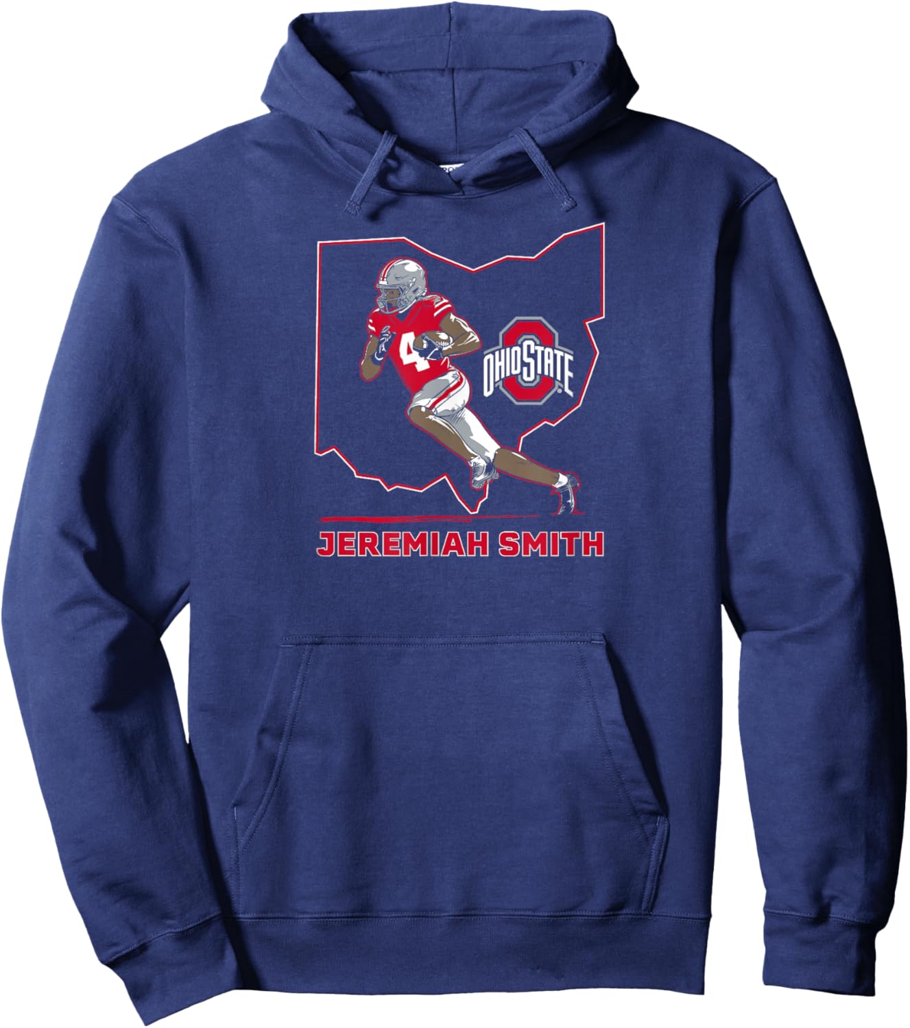 Ohio State Football: Jeremiah Smith State Star Hoodie - Hoodie | Navy