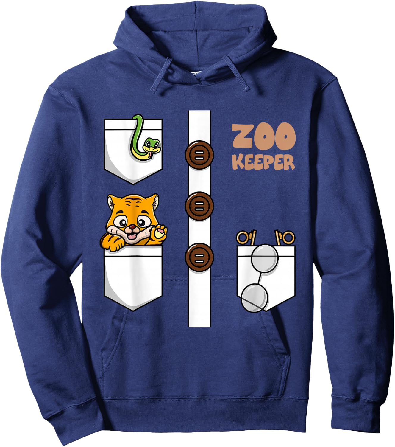 Funny Zookeeper Costume Zoo Keeper Boys Girls Hoodie - Hoodie | Navy