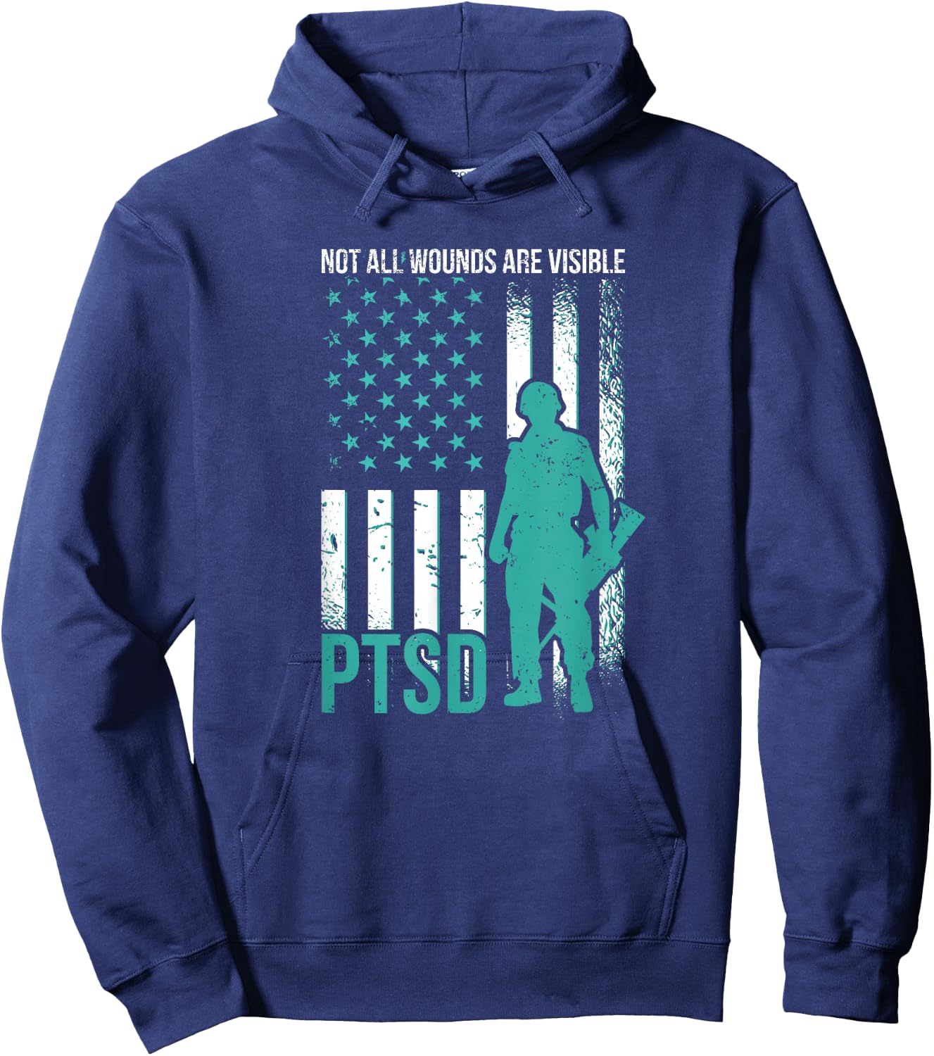 Not All Wounds Are Visible - PTSD Awareness Hoodie - Hoodie | Navy