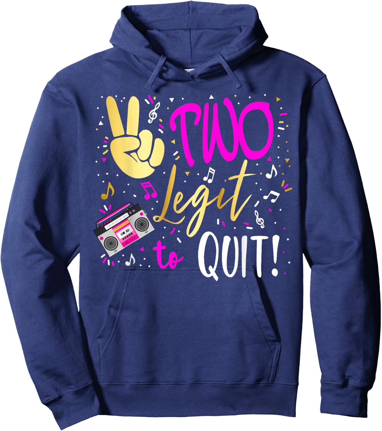Two 2nd. Birthday Party Matching Costume Hoodie - Hoodie | Navy