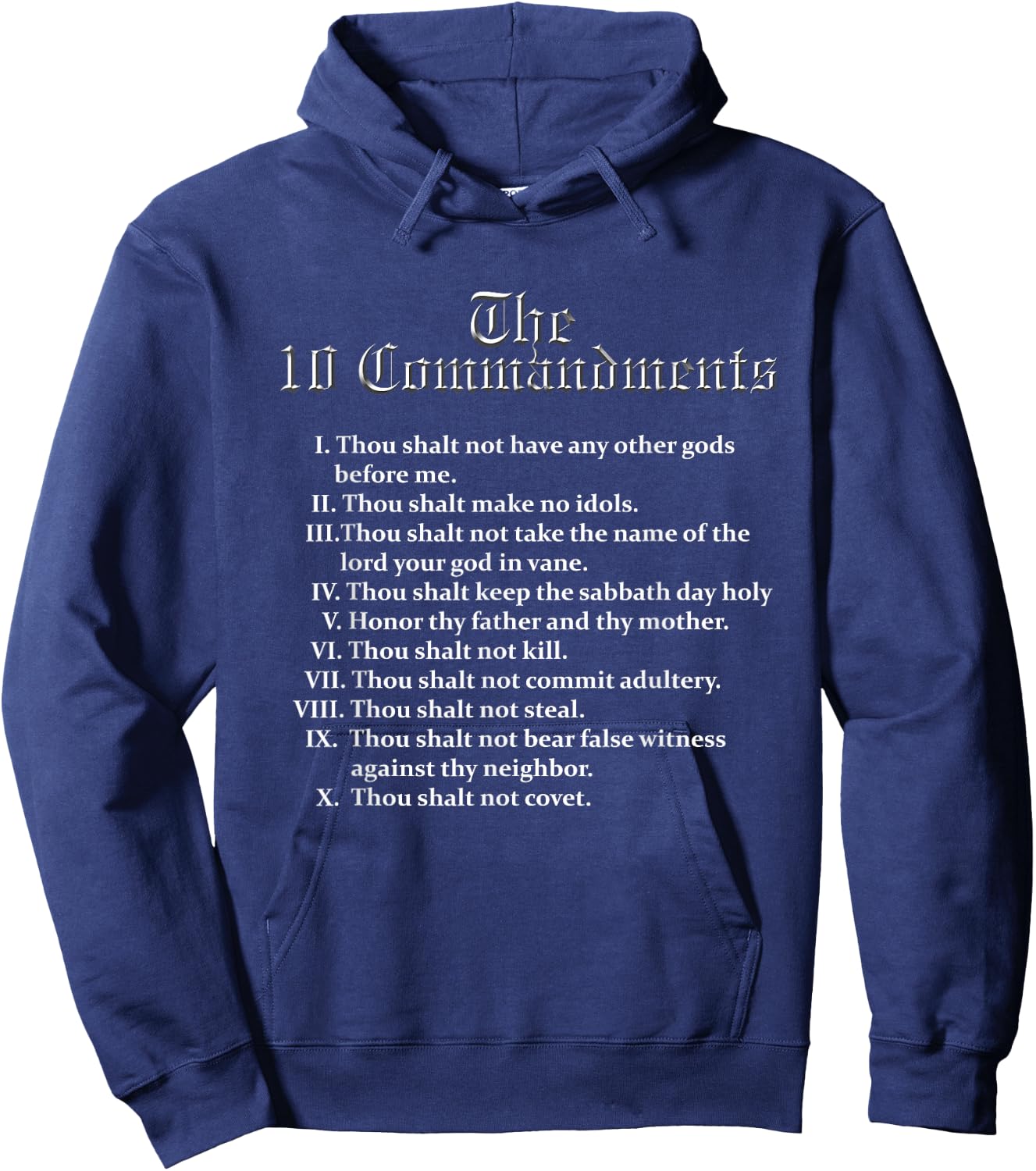 10 Commandments Hoodie - Hoodie | Navy