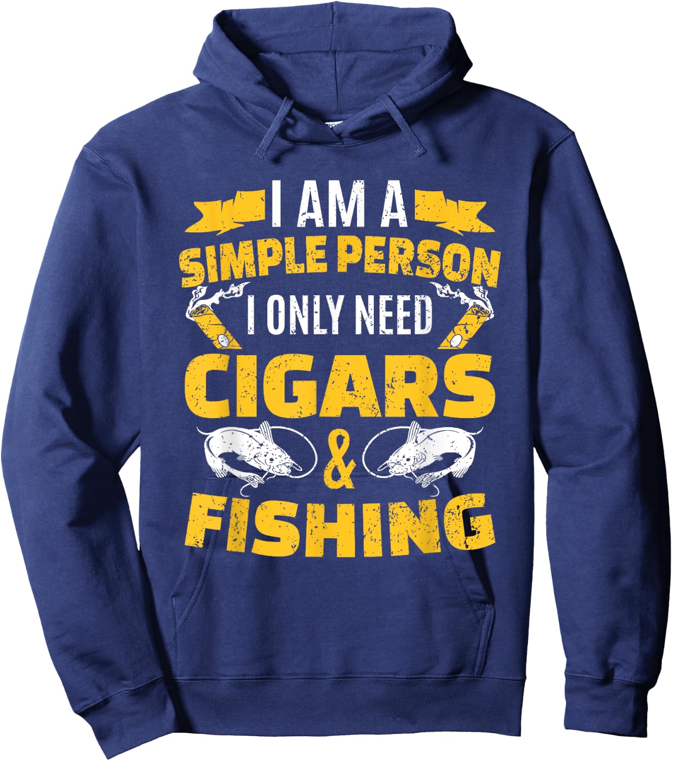 Fishing Shirt Fisherman Cigar Smoker Hoodie - Hoodie | Navy