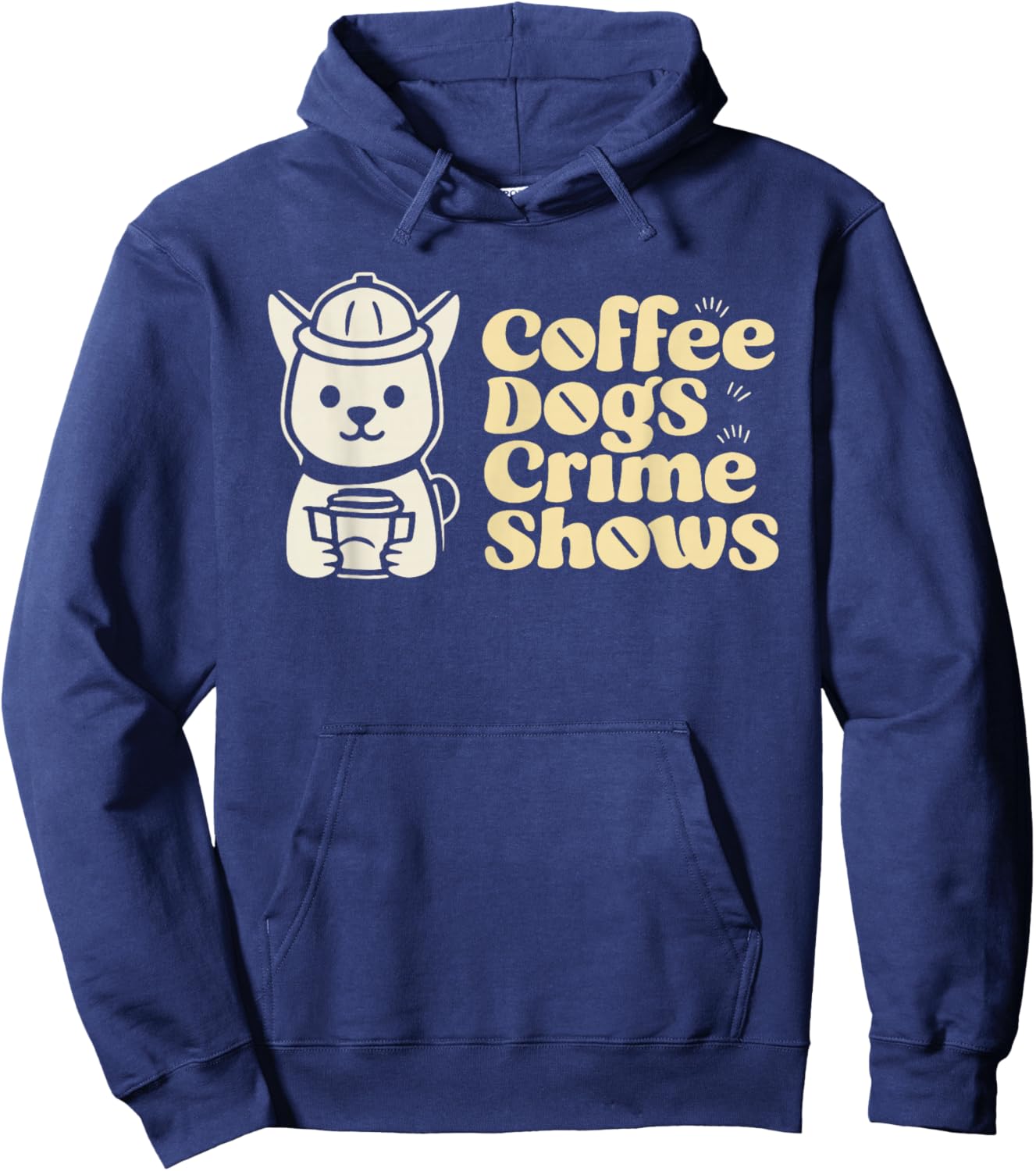 Coffee Dogs Crime Shows Hoodie - Hoodie | Navy