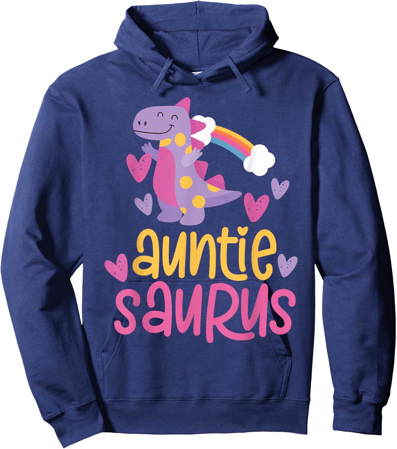 Auntie Saurus Rex Dinosaur Aunt Hoodie - Hoodie | Navy