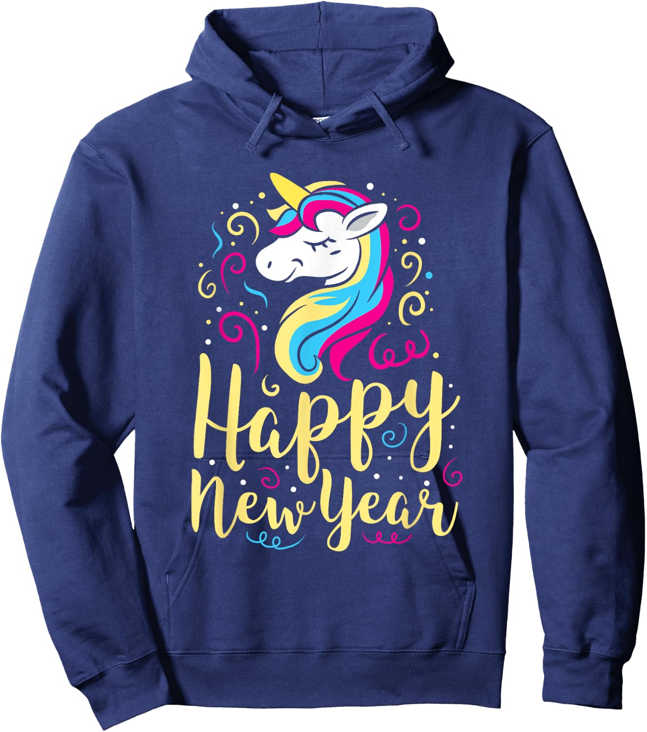 Happy New Year Unicorn New Years Eve Party Hoodie - Hoodie | Navy