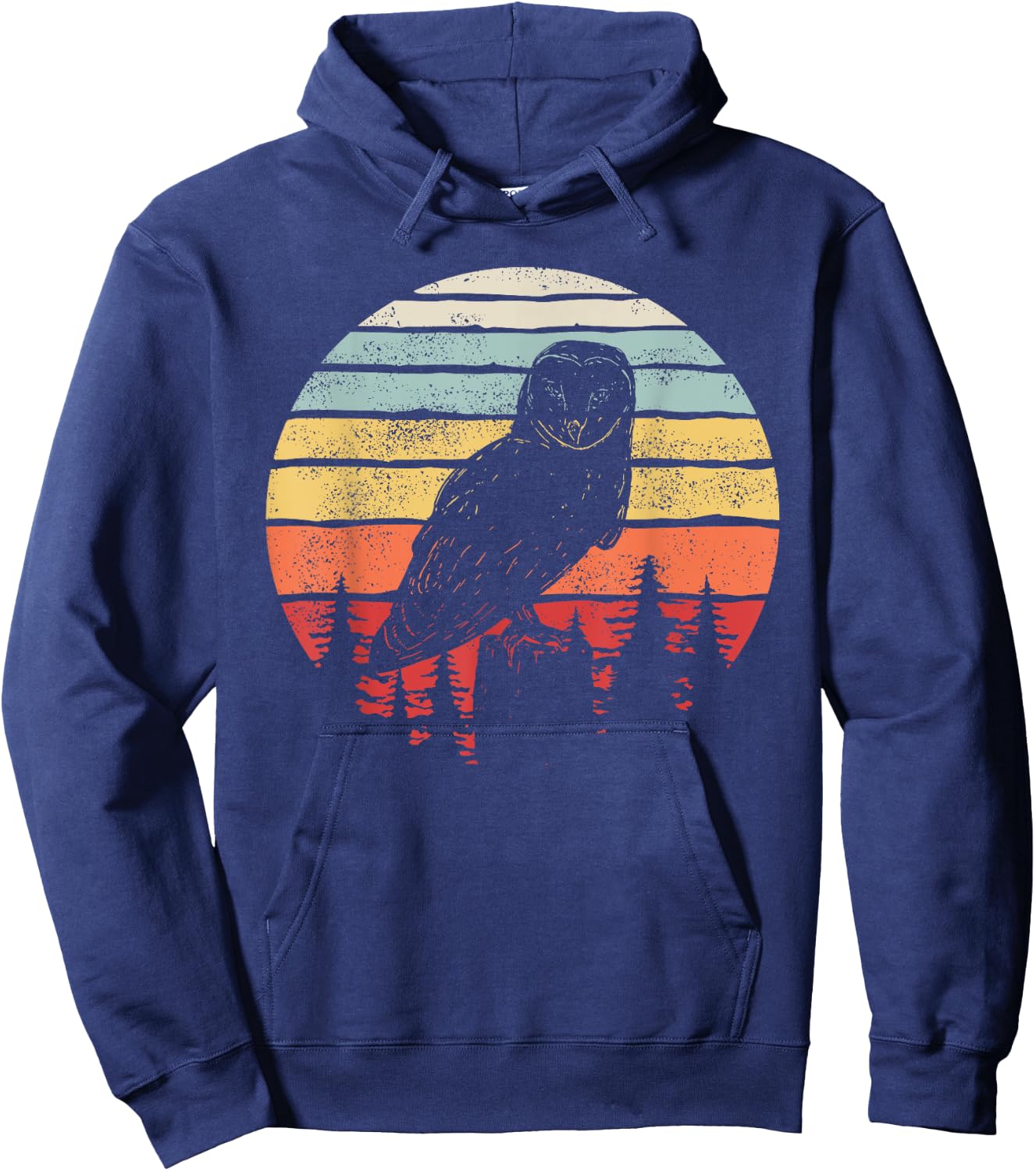 Vintage Retro Barn Owl Bird Hoodie - Hoodie | Navy