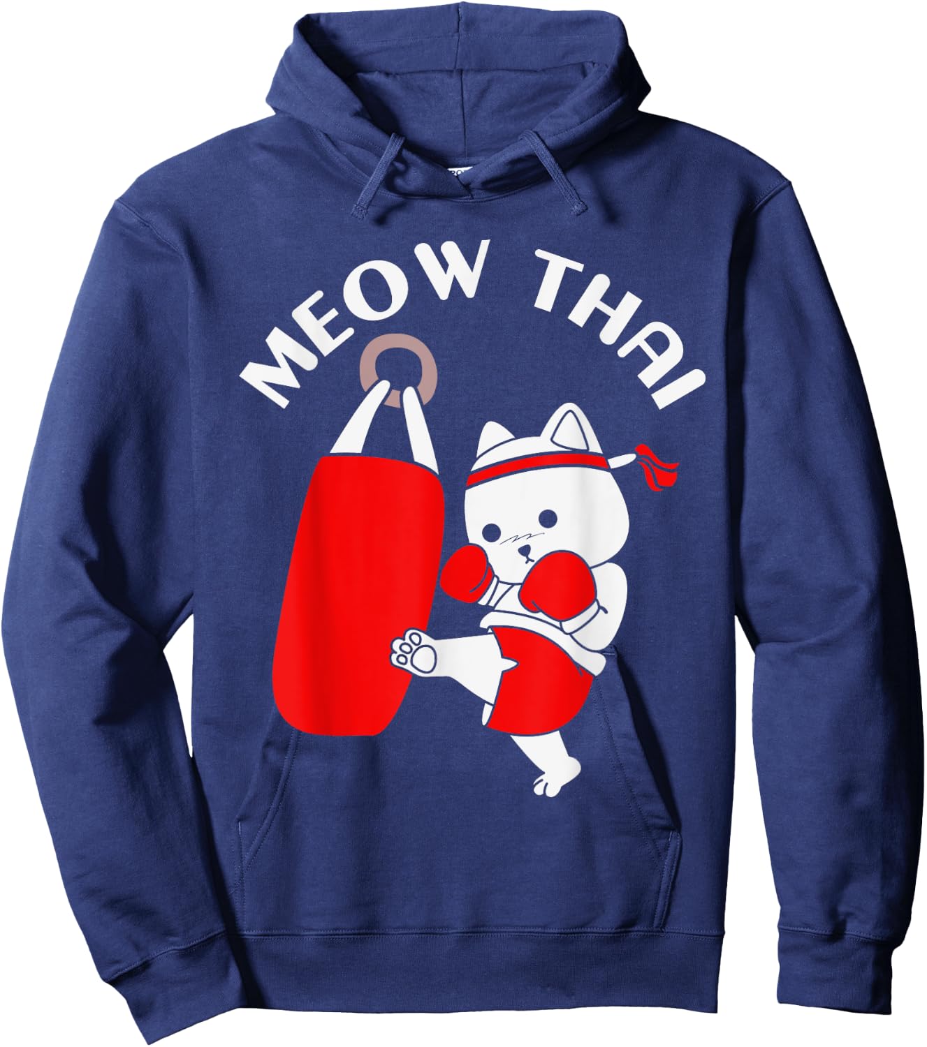 Muay Thai Cat Meow Thai Men Women Girls Kids Hoodie - Hoodie | Navy