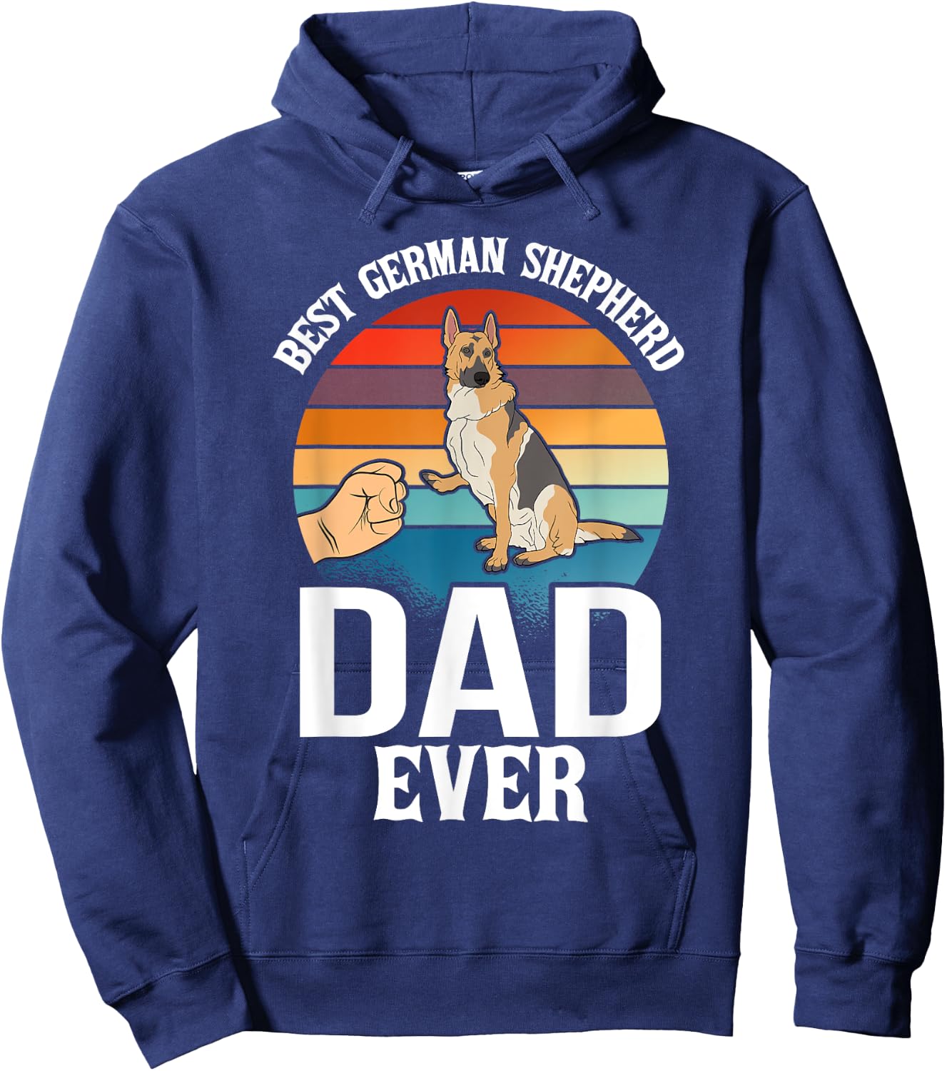 Best Dog Dad Ever German Shepherd Retro Vintage Hoodie - Hoodie | Navy