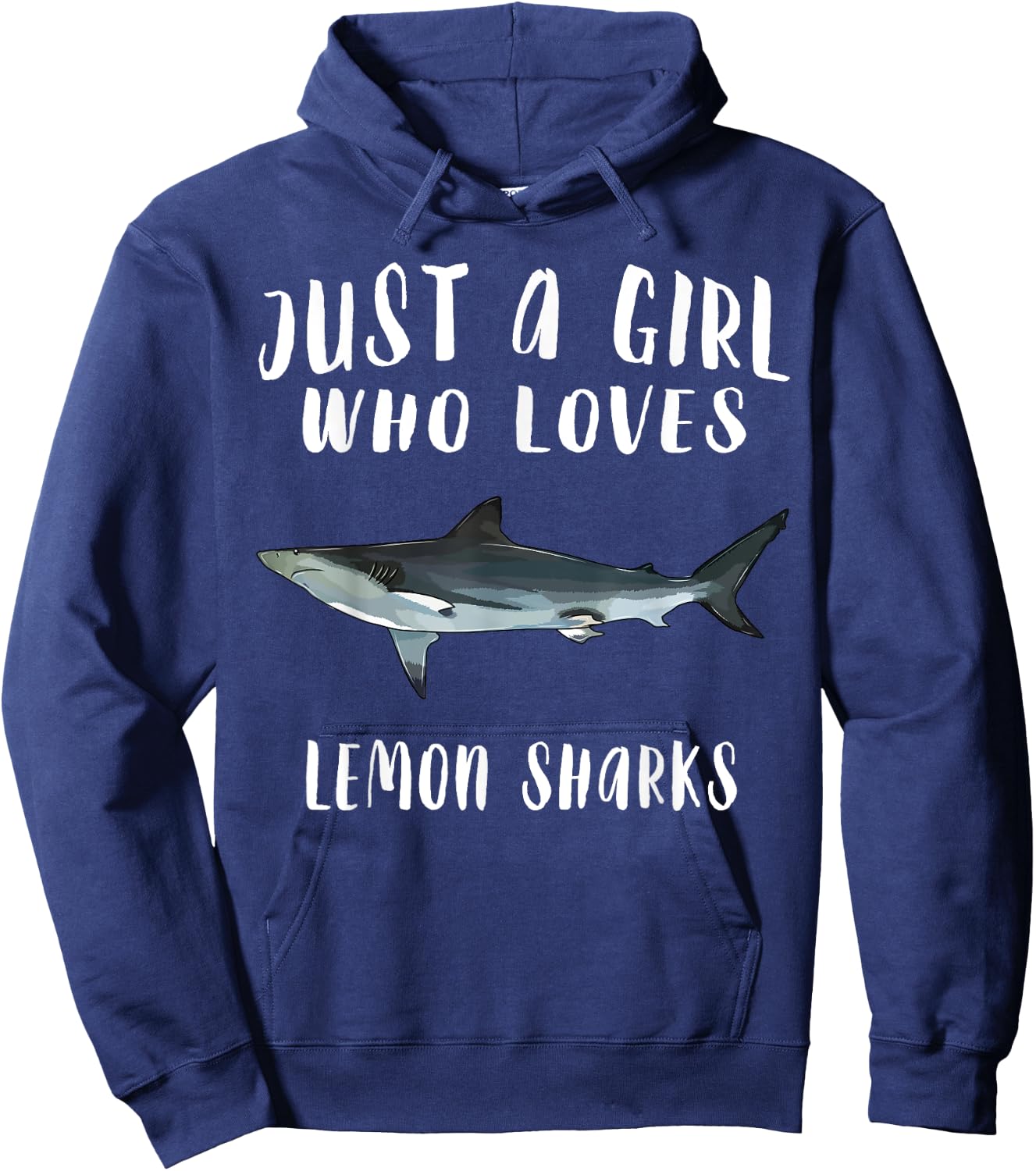 Im Just A Girl Who Loves Lemon Shark Lover Gift Hoodie - Hoodie | Navy